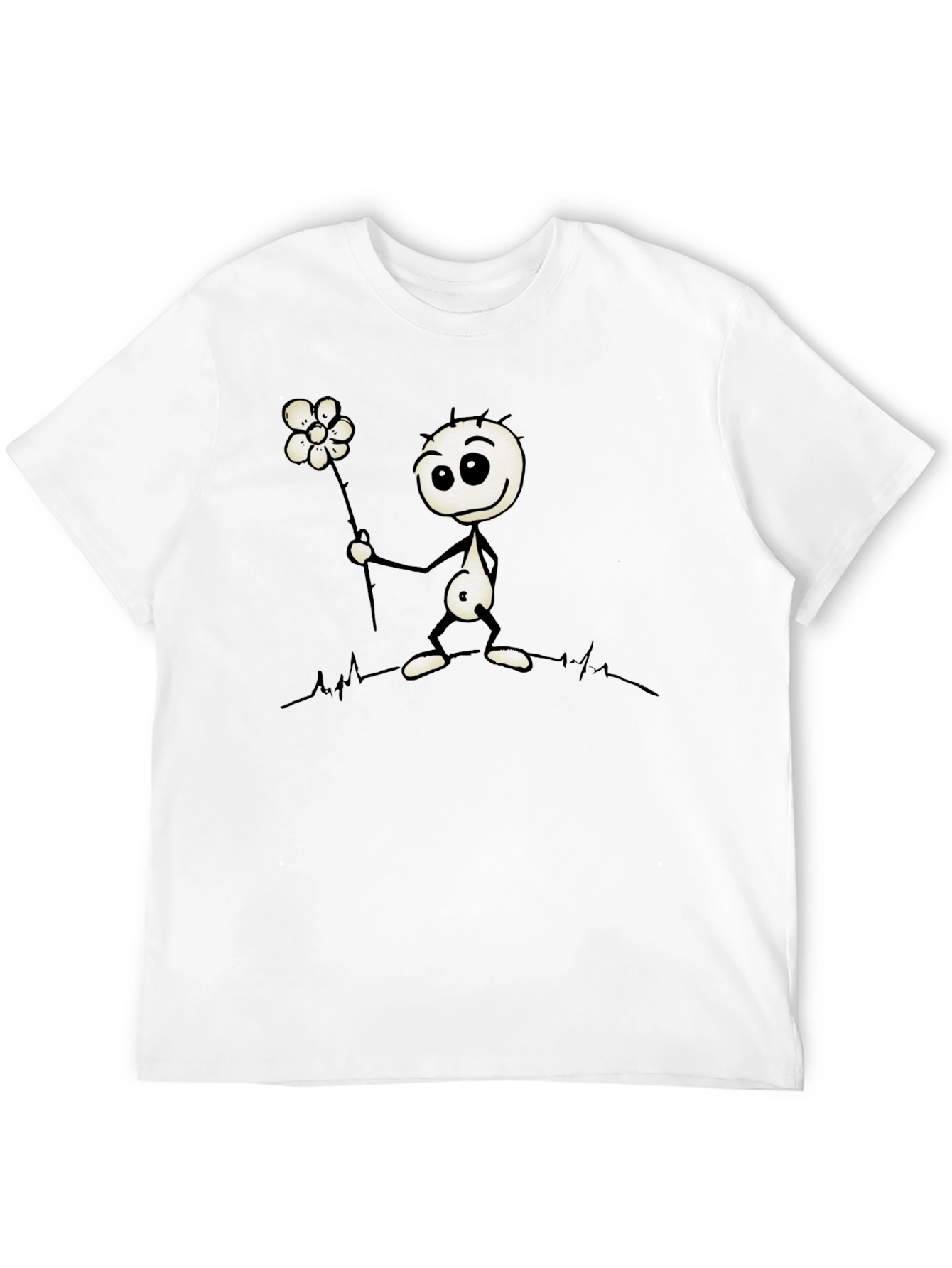 Whimsical Stick Figure Flower Graphic Tee