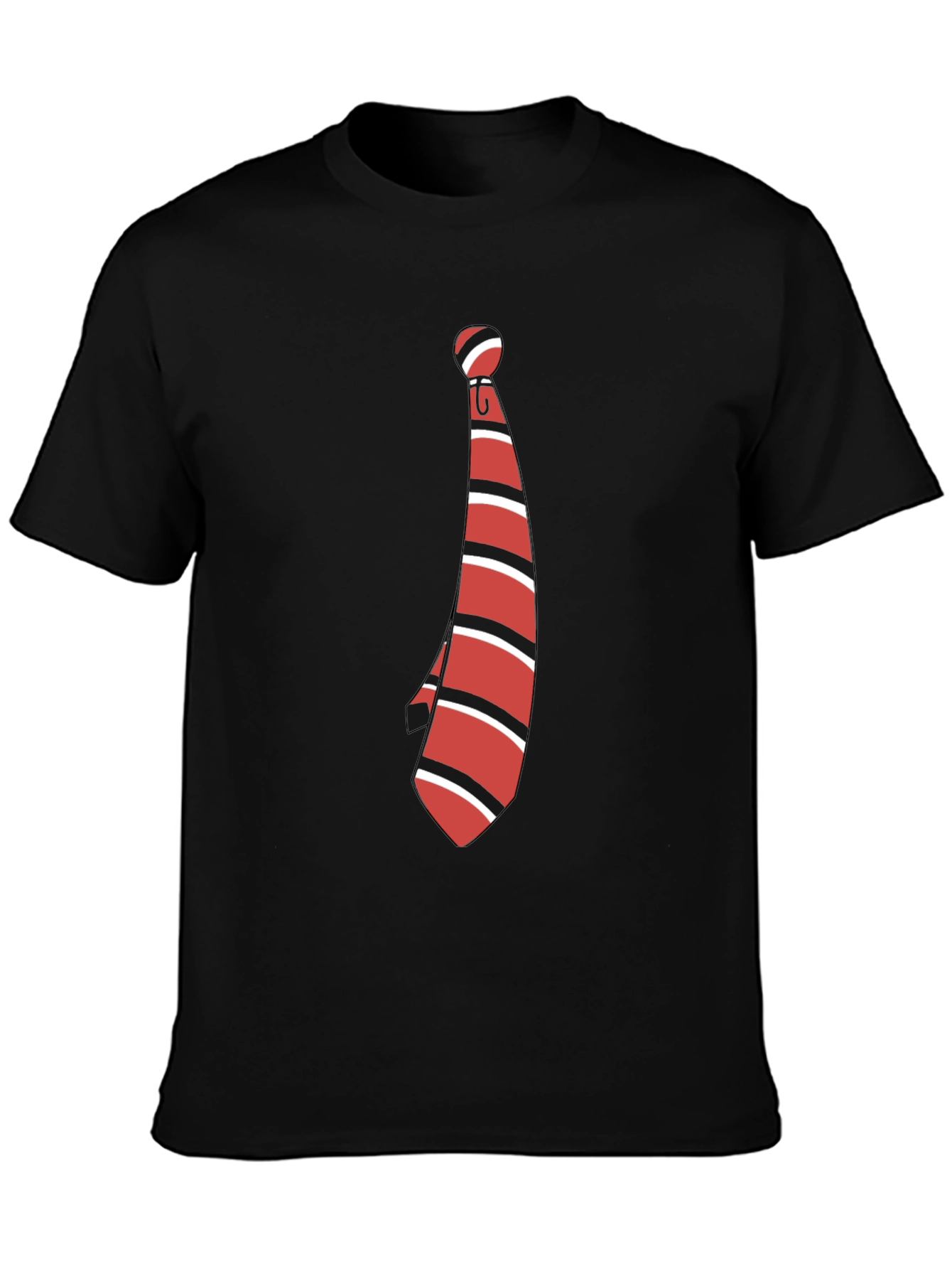 Striped Tie Graphic Tee - Casual Style