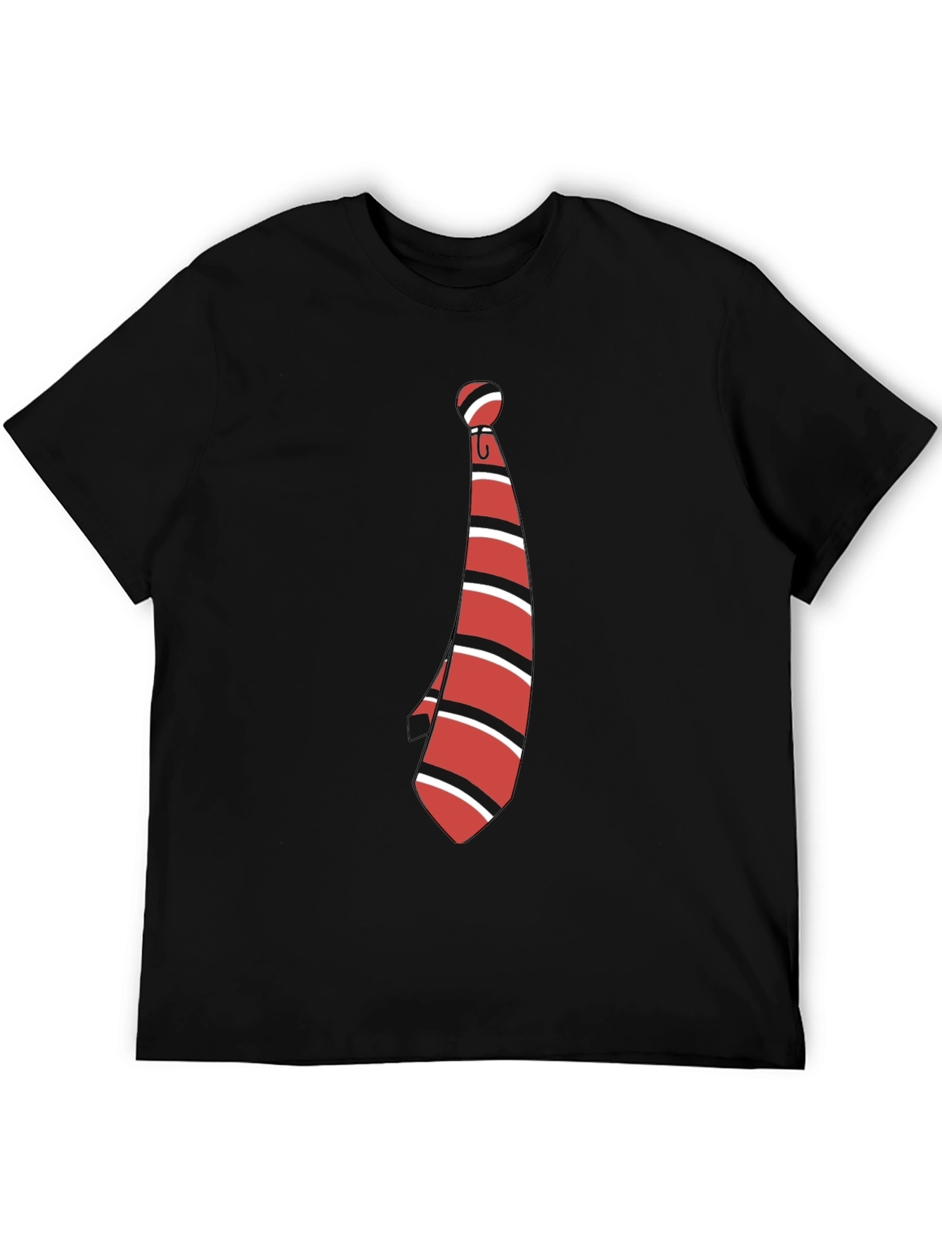 Striped Tie Graphic Tee - Casual Style