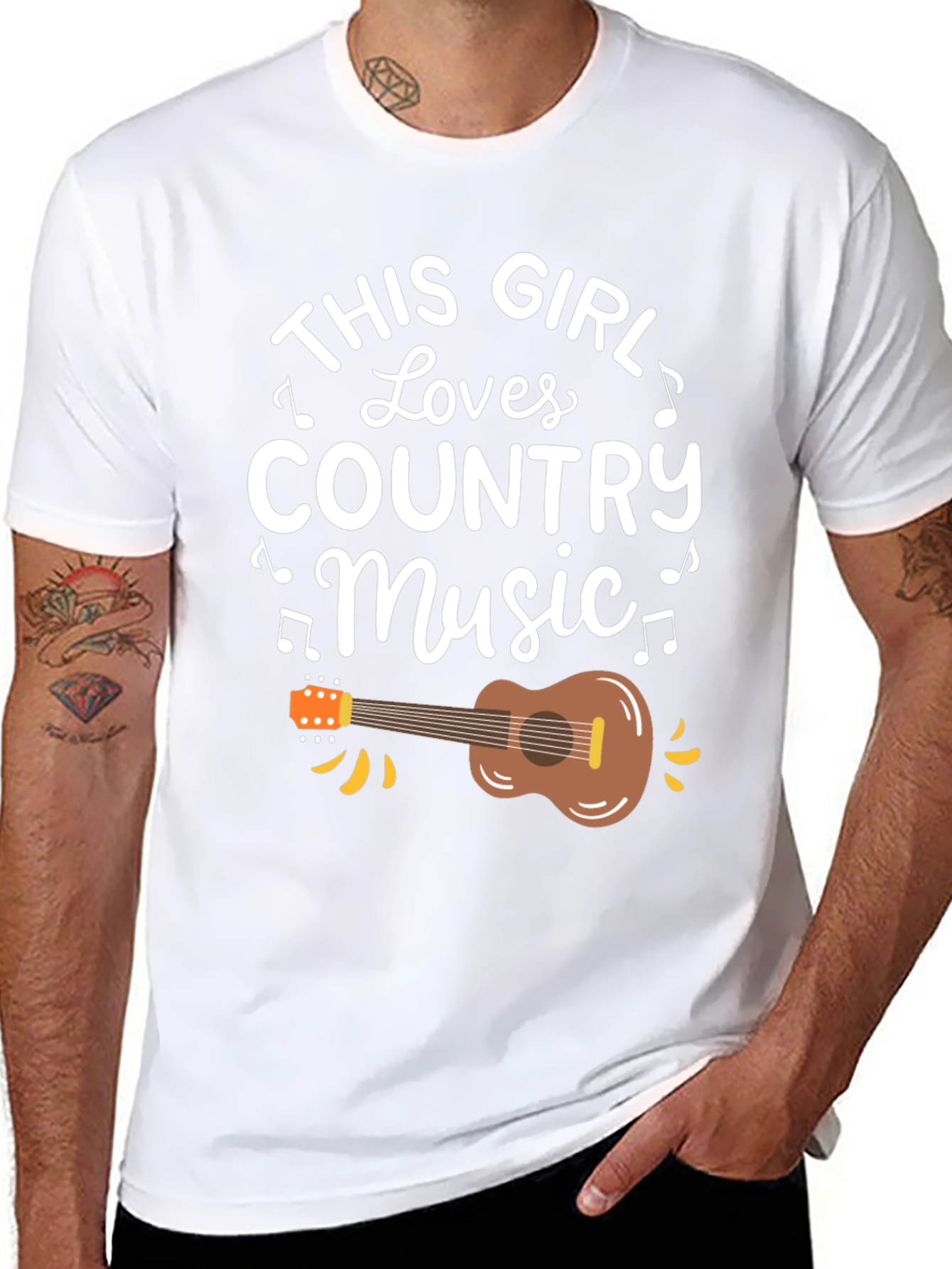 This Girl Loves Country Music Black T-Shirt