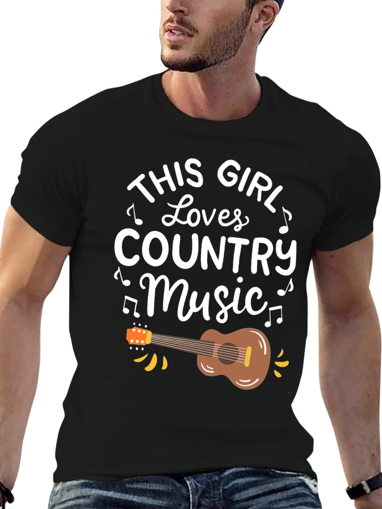 This Girl Loves Country Music Black T-Shirt