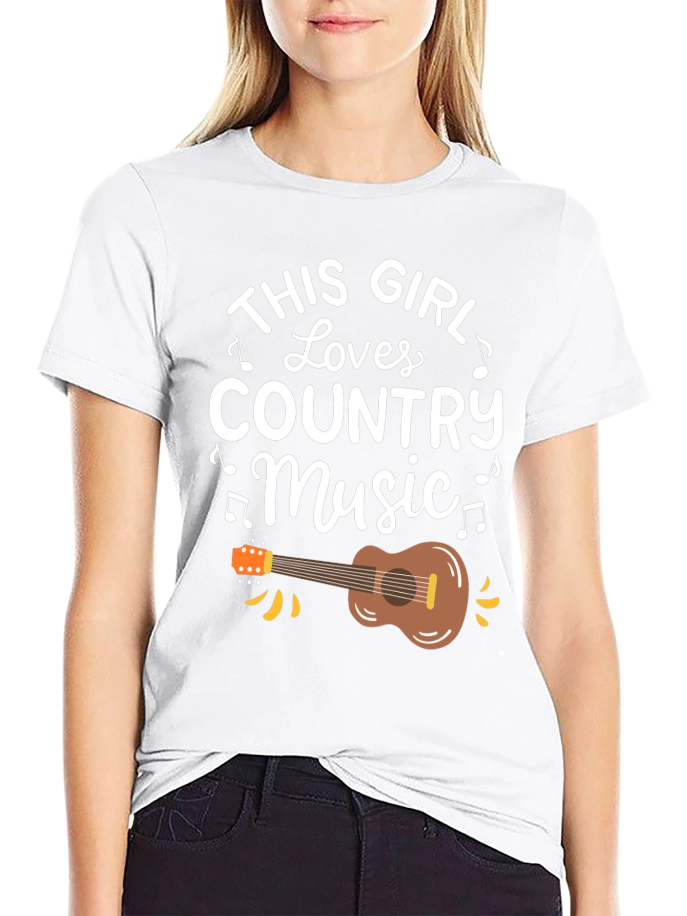 This Girl Loves Country Music Black T-Shirt