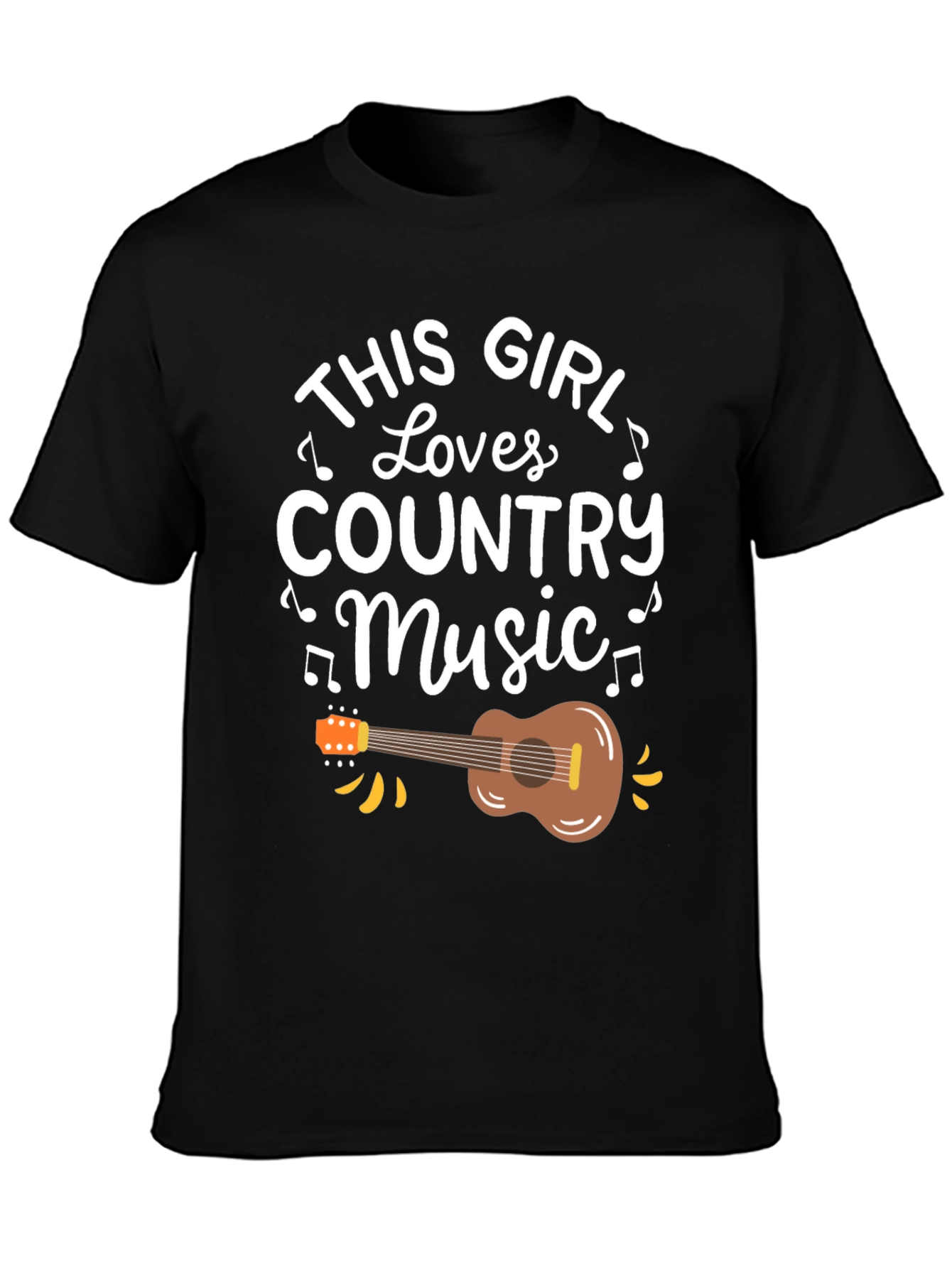 This Girl Loves Country Music Black T-Shirt