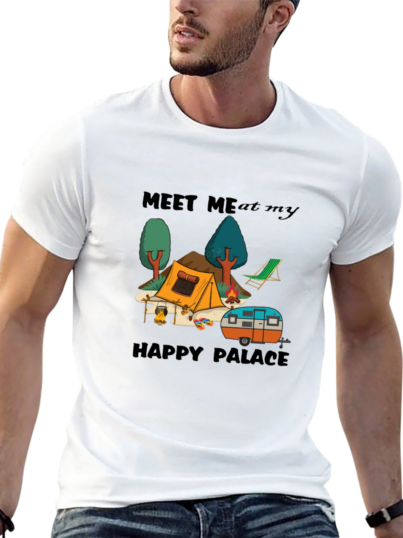 Meet Me At My Happy Palace Camping Graphic Tee