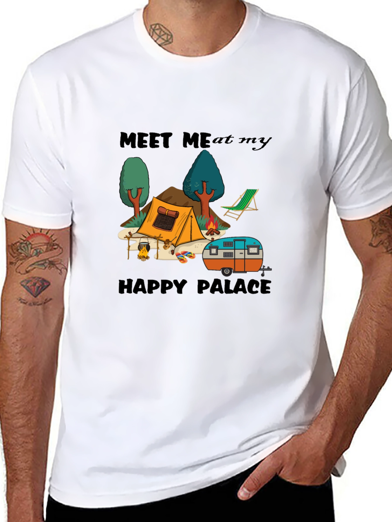 Meet Me At My Happy Palace Camping Graphic Tee