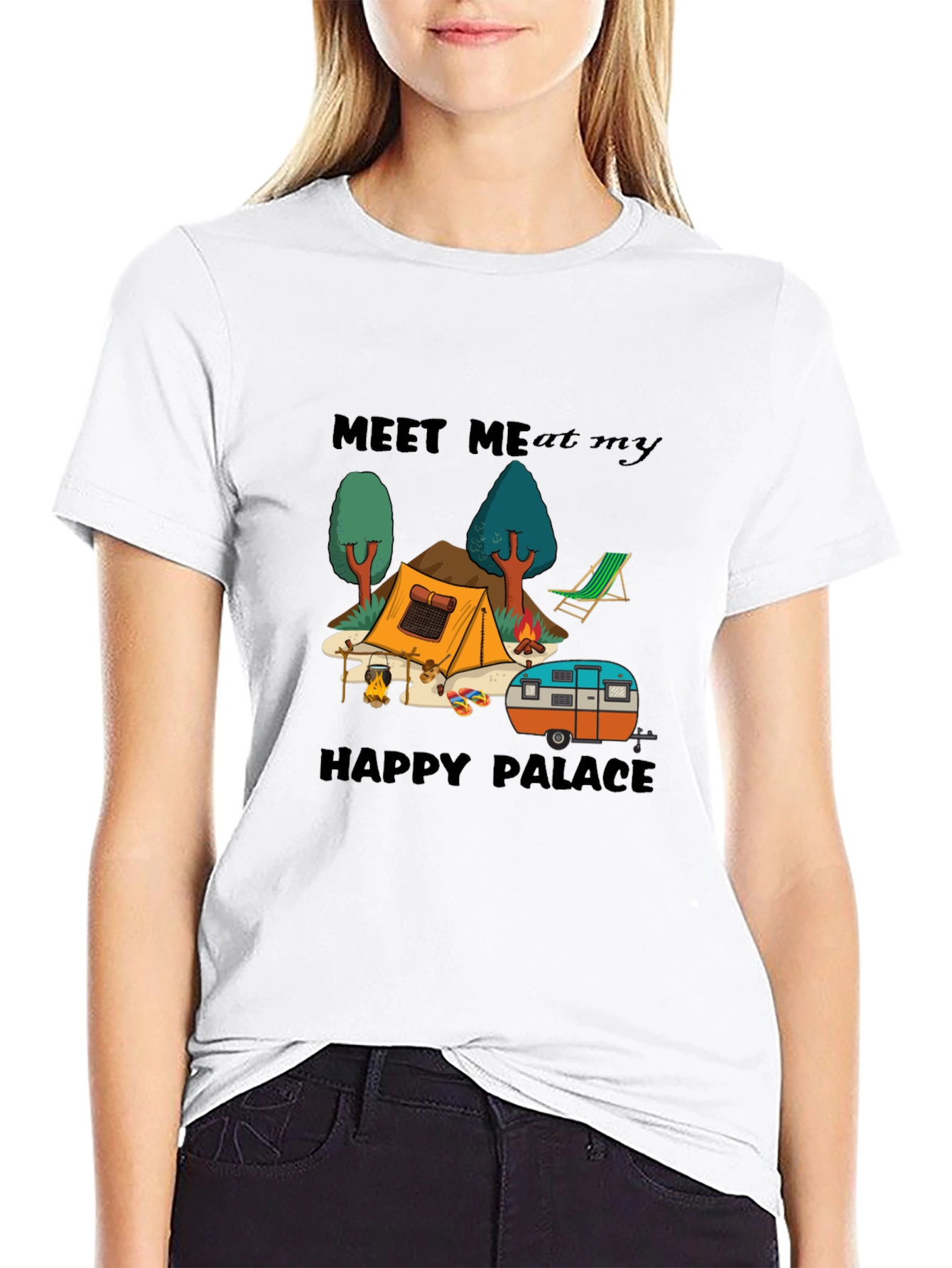 Meet Me At My Happy Palace Camping Graphic Tee