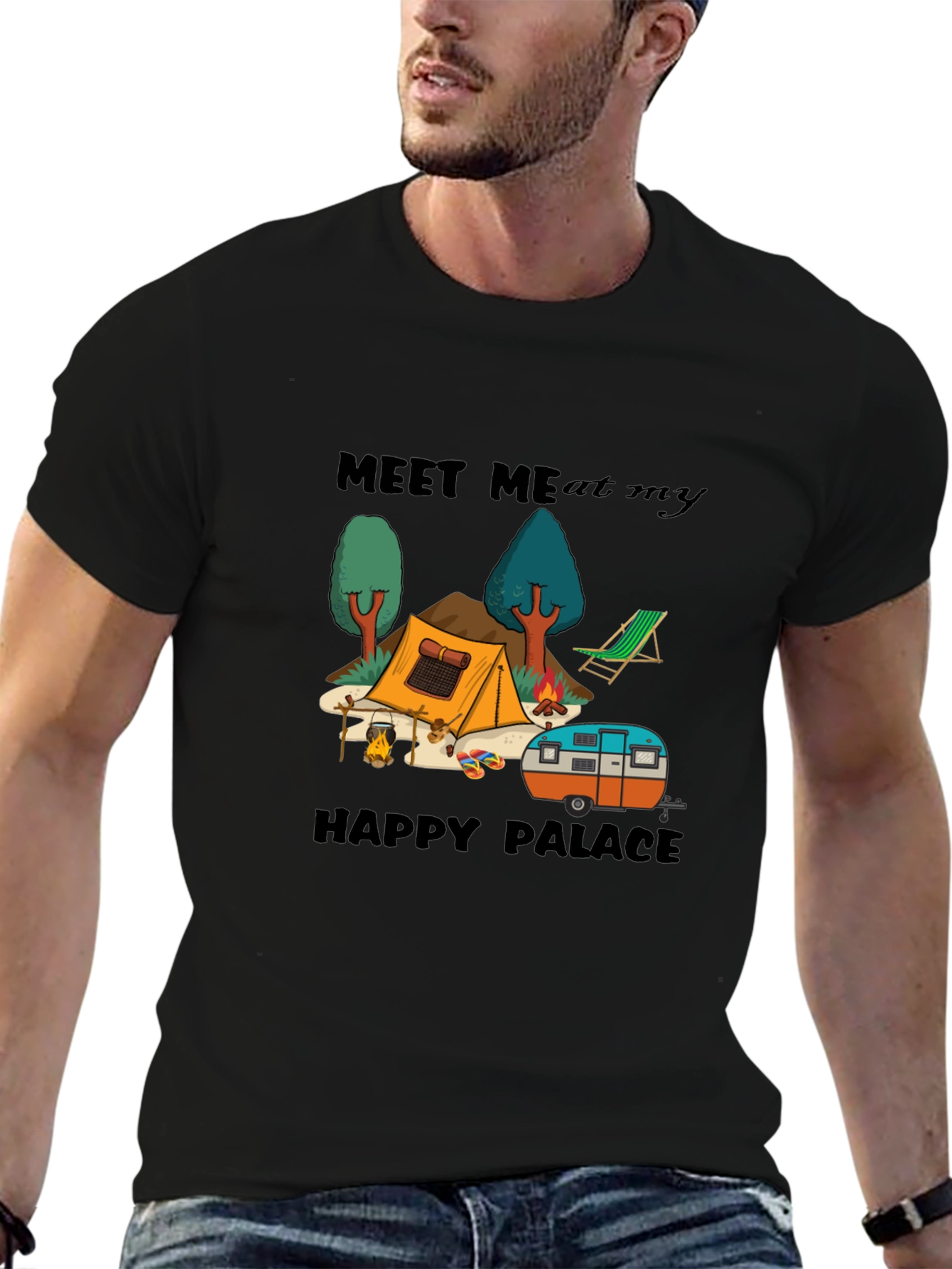 Meet Me At My Happy Palace Camping Graphic Tee