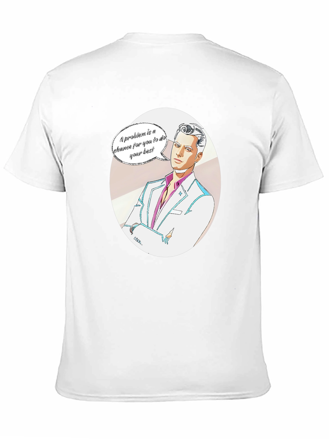 Motivational Cartoon Man Graphic Tee - Black
