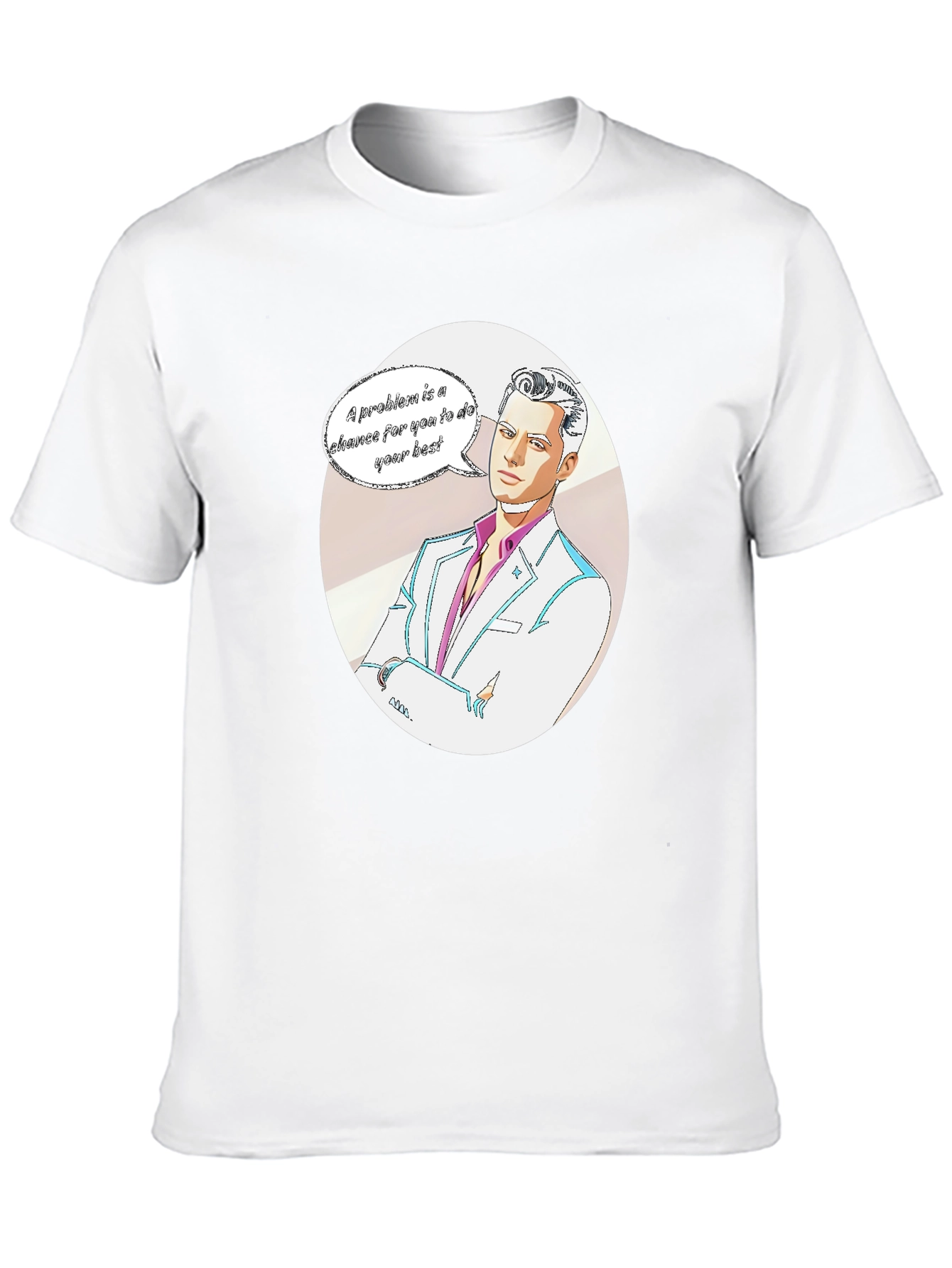 Motivational Cartoon Man Graphic Tee - Black