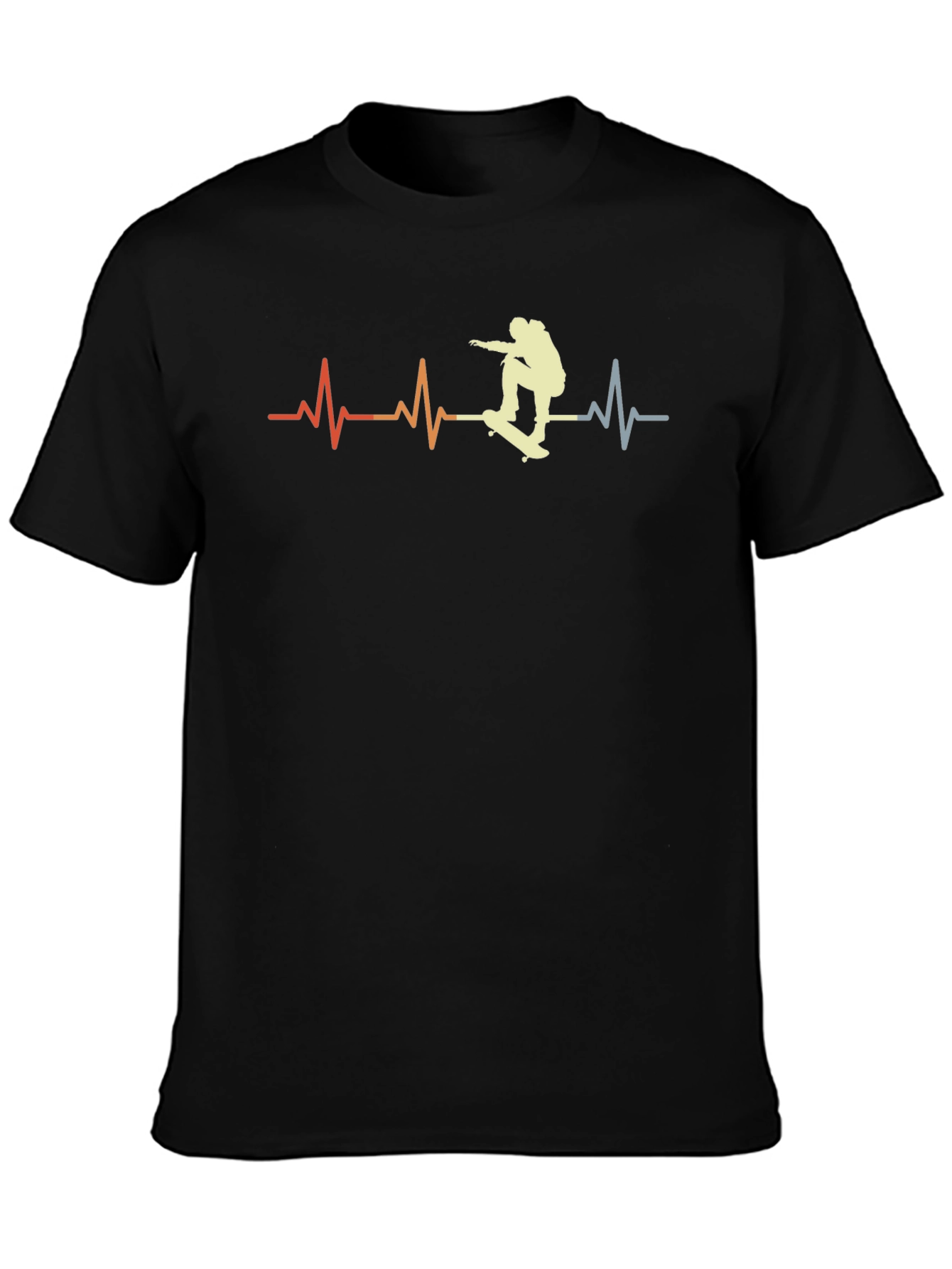 Skateboarding Heartbeat T-Shirt - Retro Style