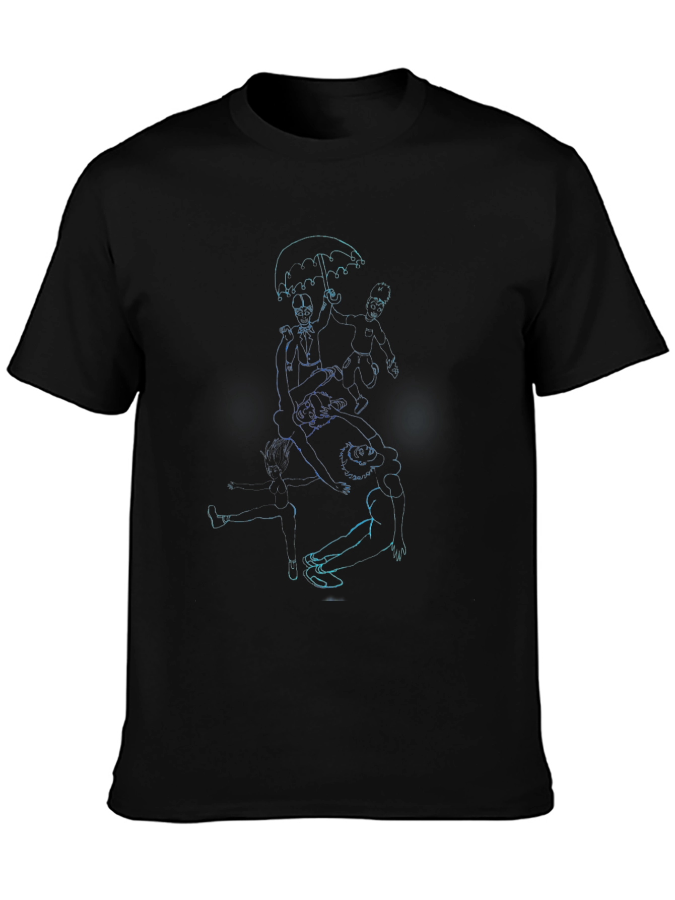 Graphic Print Black Crew Neck T-Shirt