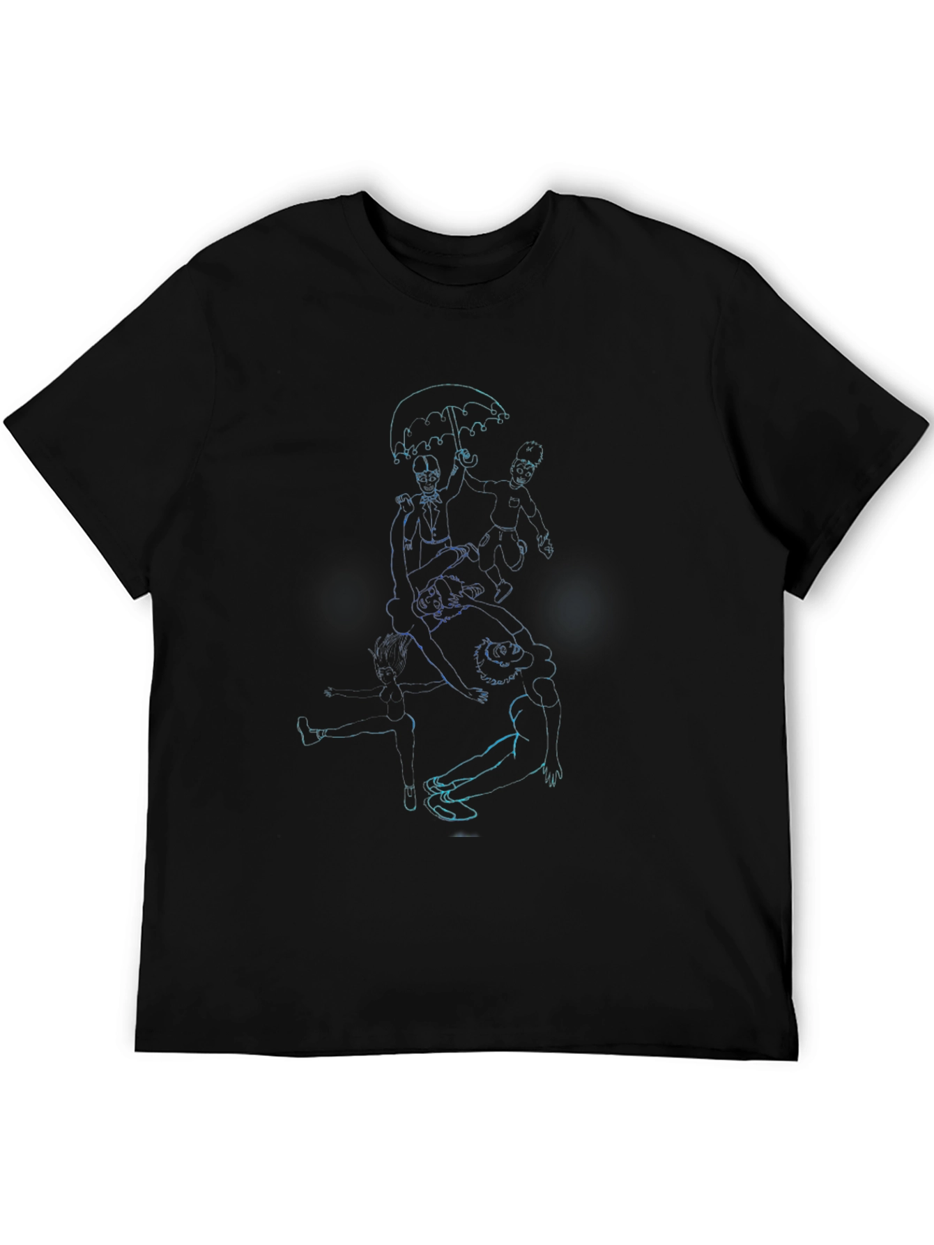 Graphic Print Black Crew Neck T-Shirt