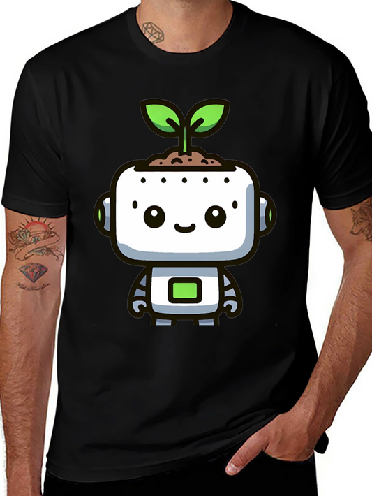 Cute Robot Sprout Graphic Tee