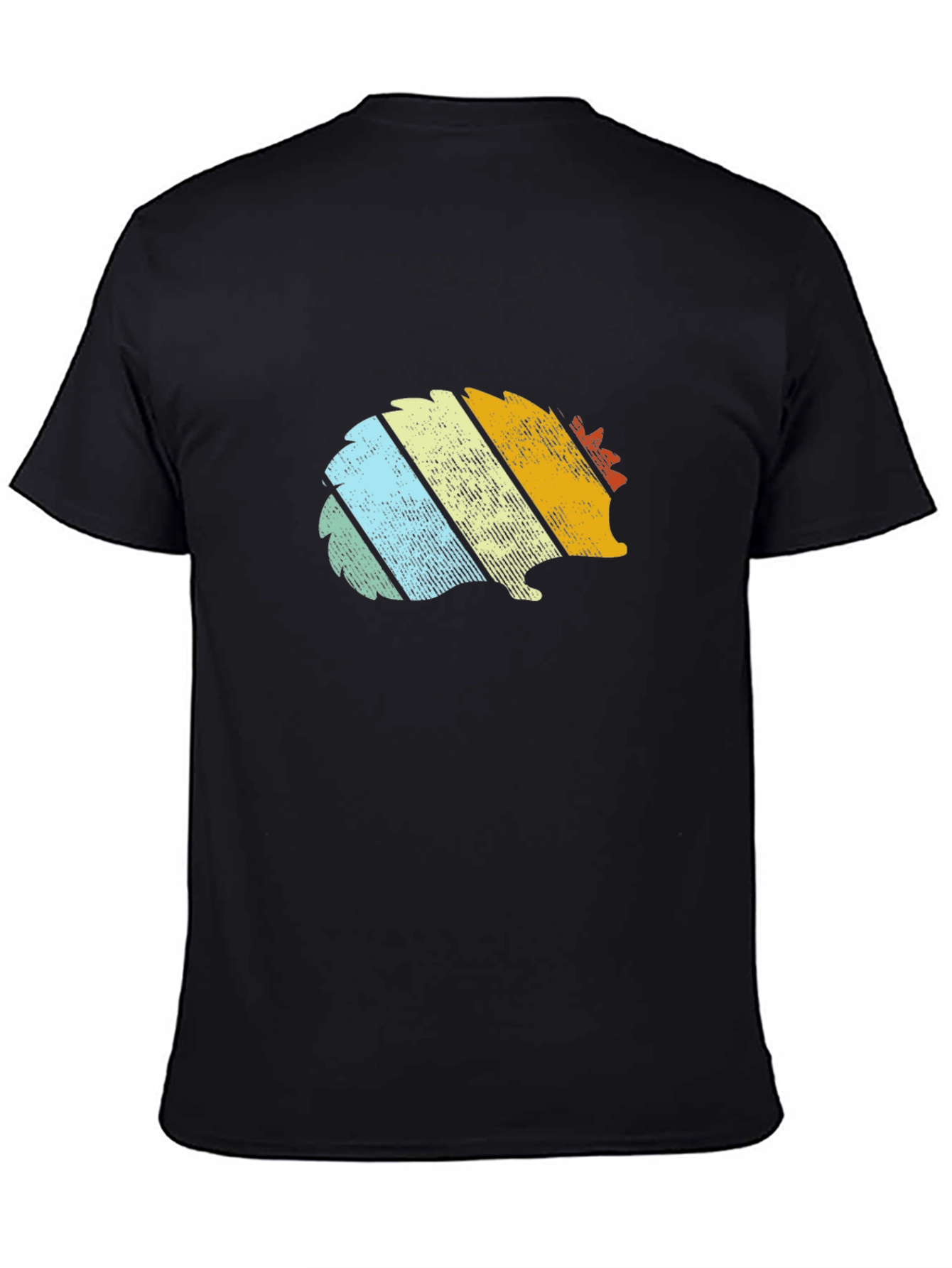 Retro Hedgehog Graphic Tee - Black Cotton T-Shirt