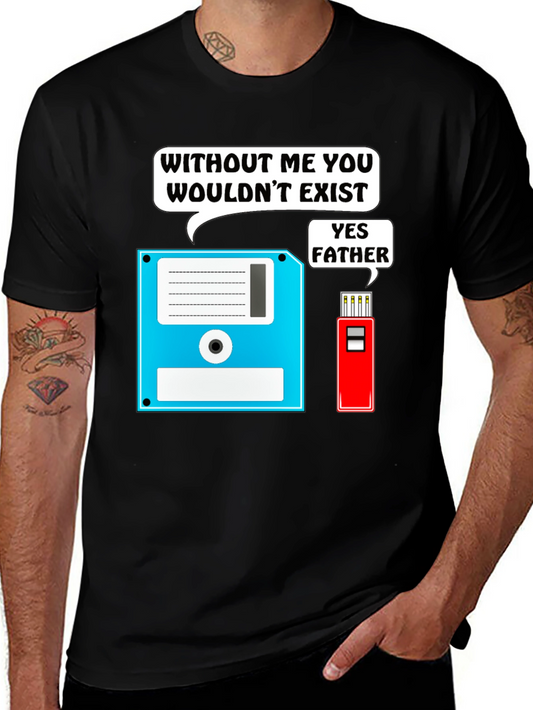 Funny Tech Humor T-Shirt - Floppy Disk & USB Father