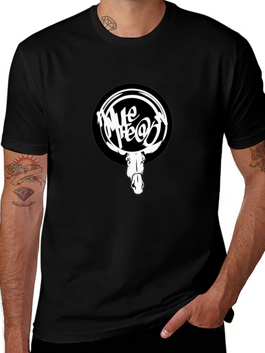 Cool Black T-Shirt with White Moose Graphic