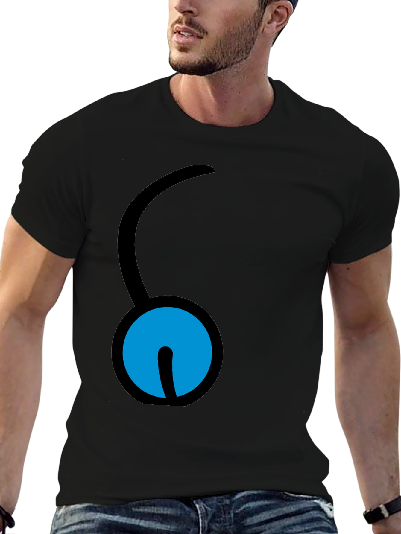 Unique Graphic Print Black T-Shirt