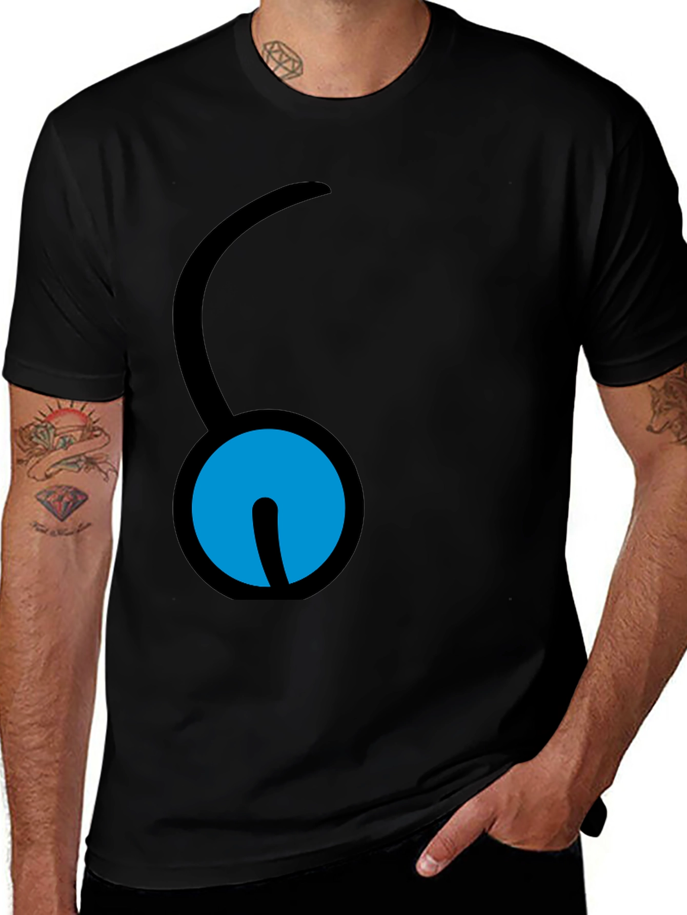Unique Graphic Print Black T-Shirt