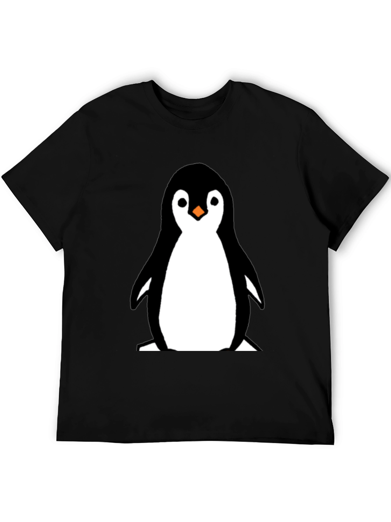 Cute Penguin Graphic Tee - Black