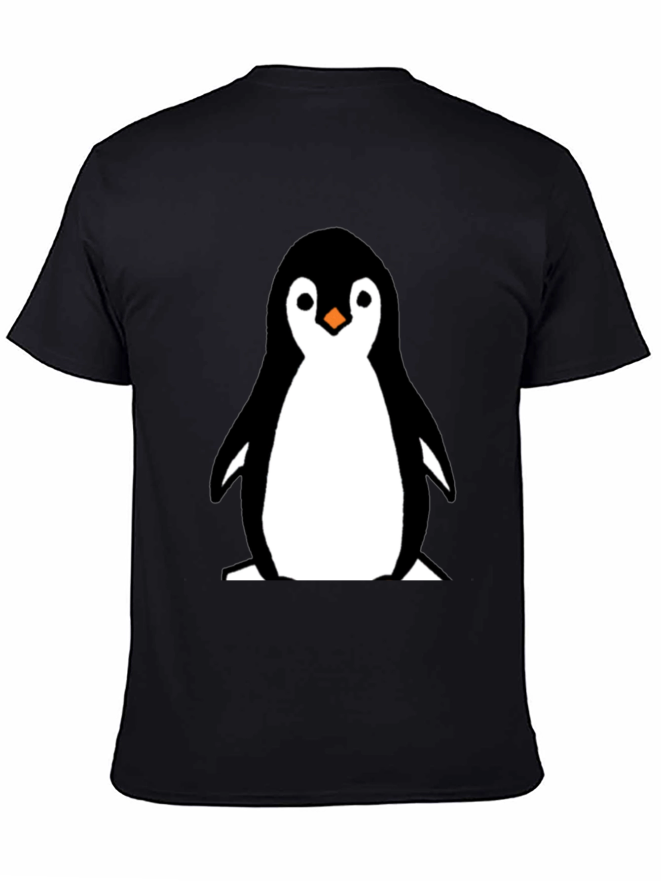 Cute Penguin Graphic Tee - Black