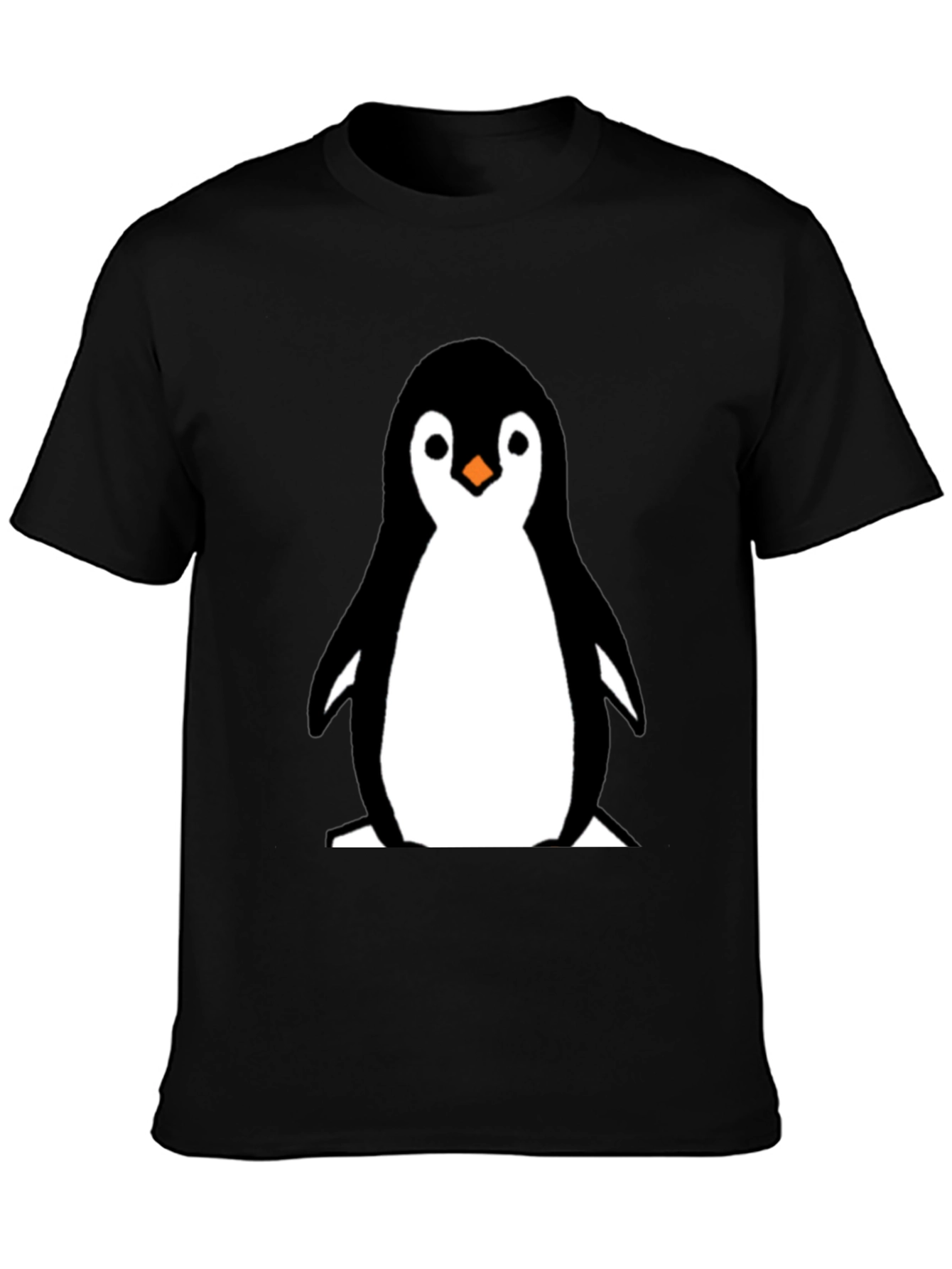 Cute Penguin Graphic Tee - Black