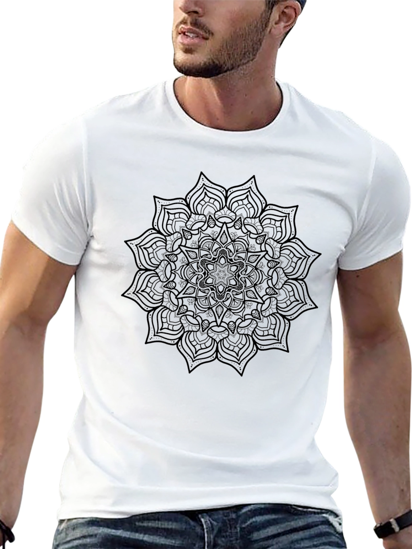 Black Mandala Graphic T-Shirt - Stylish Casual Wear