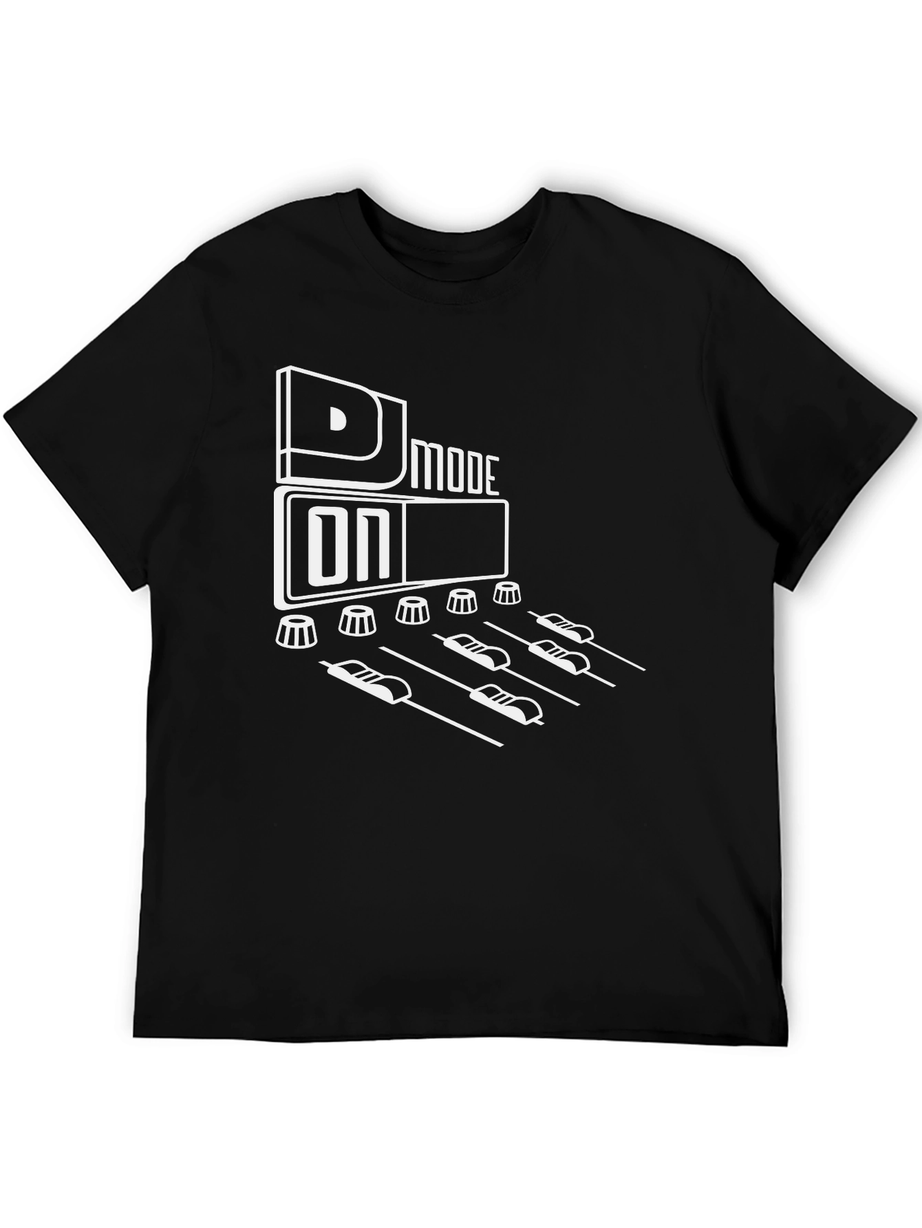 DJ Mode On Graphic Tee - Black Cotton T-Shirt
