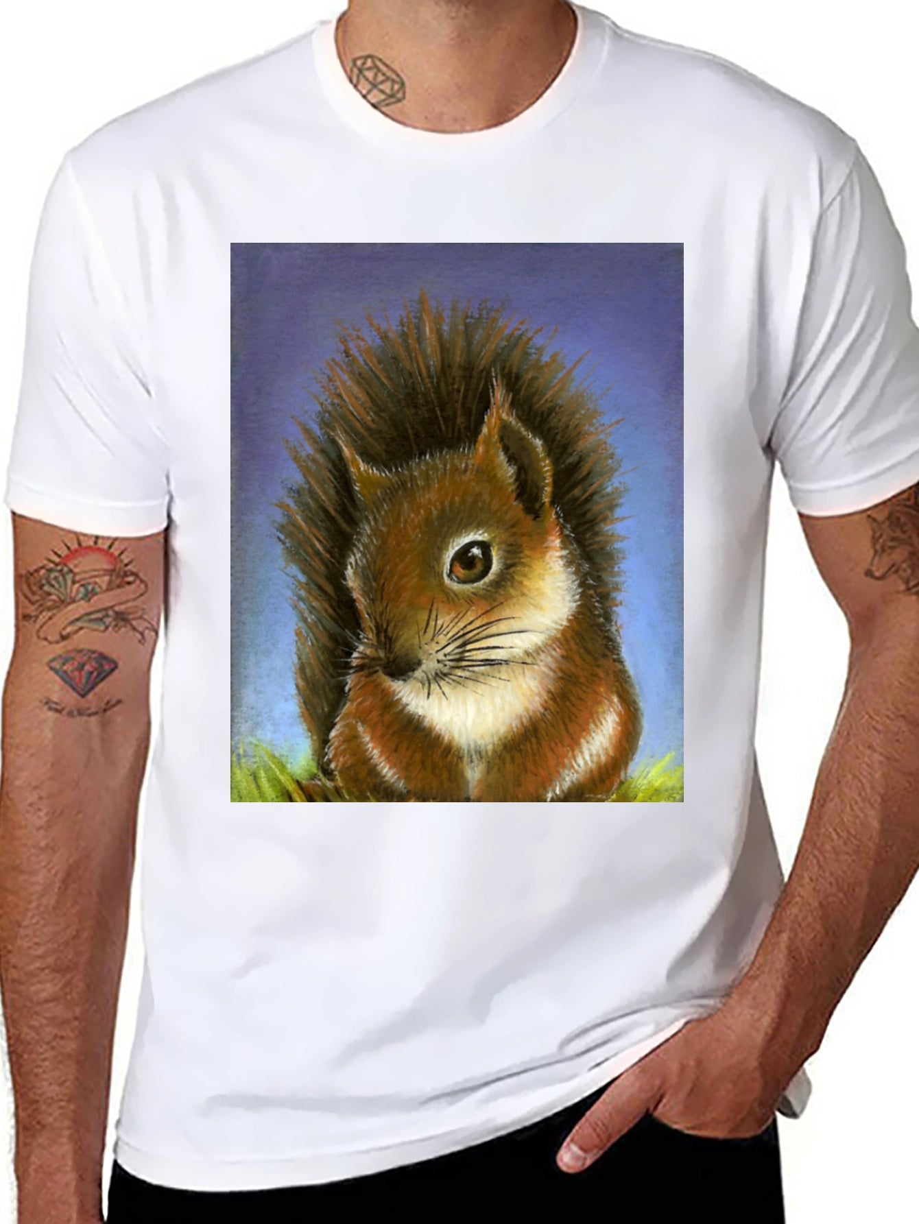 Squirrel Graphic T-Shirt - Unique Animal Art Tee