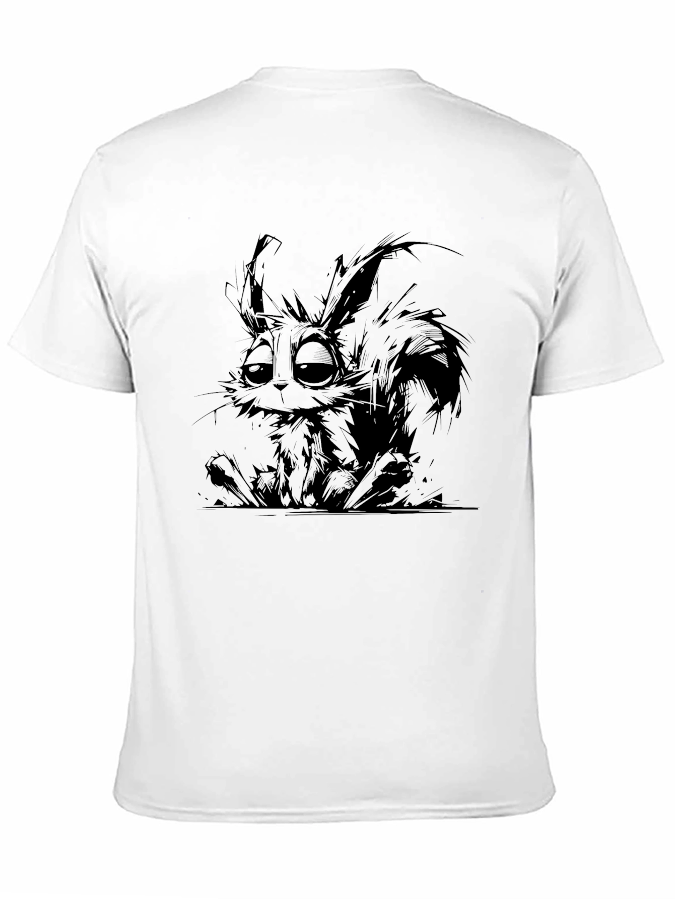 Graphic Print T-Shirt - Sad Bunny Design