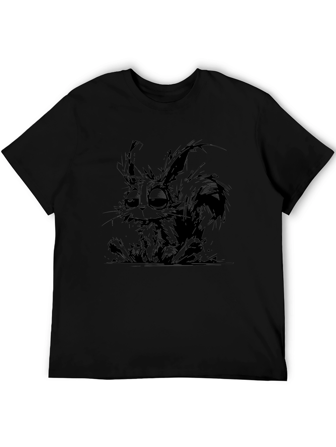 Graphic Print T-Shirt - Sad Bunny Design