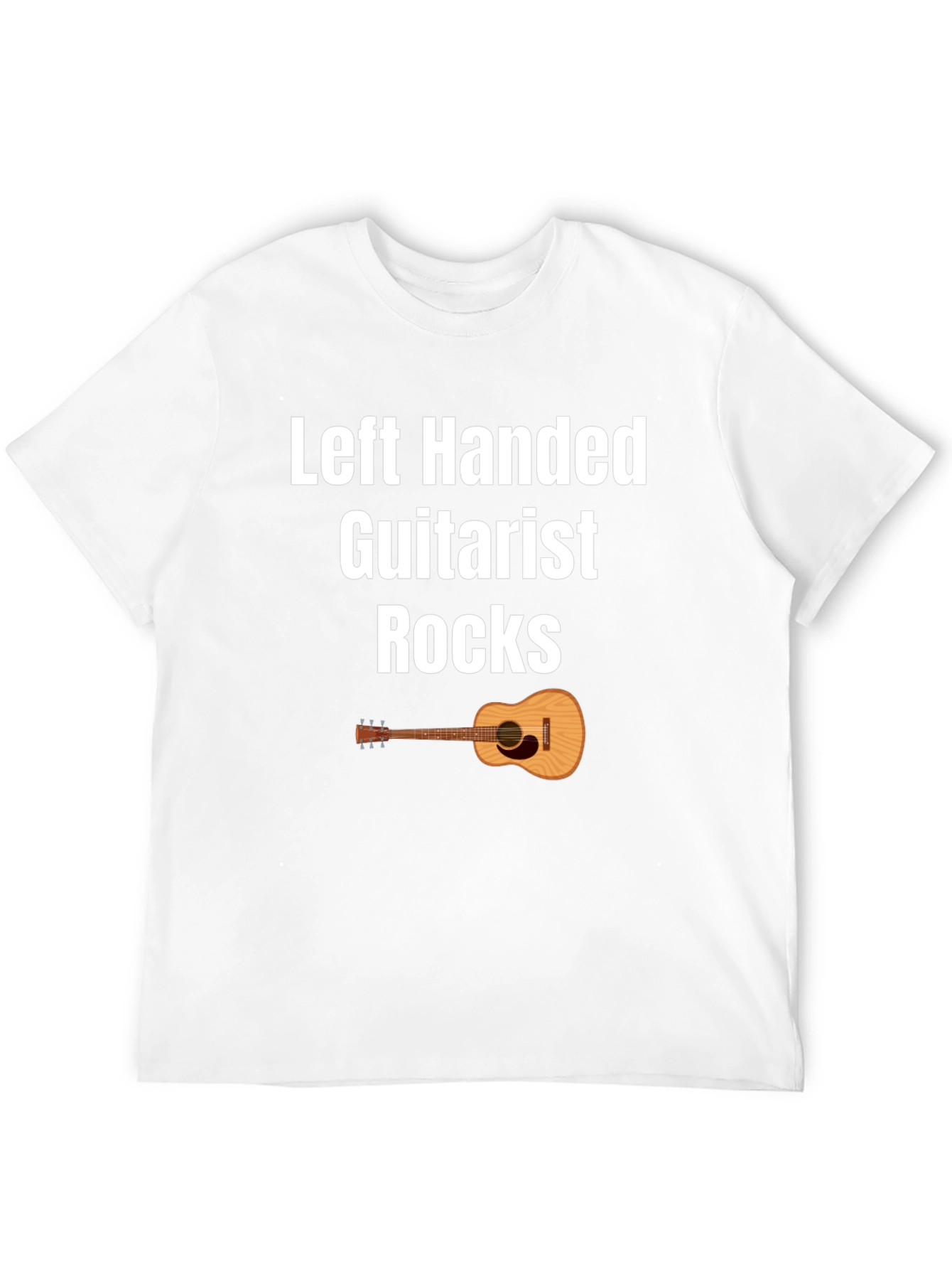 Left Handed Guitarist Rocks T-Shirt - Black