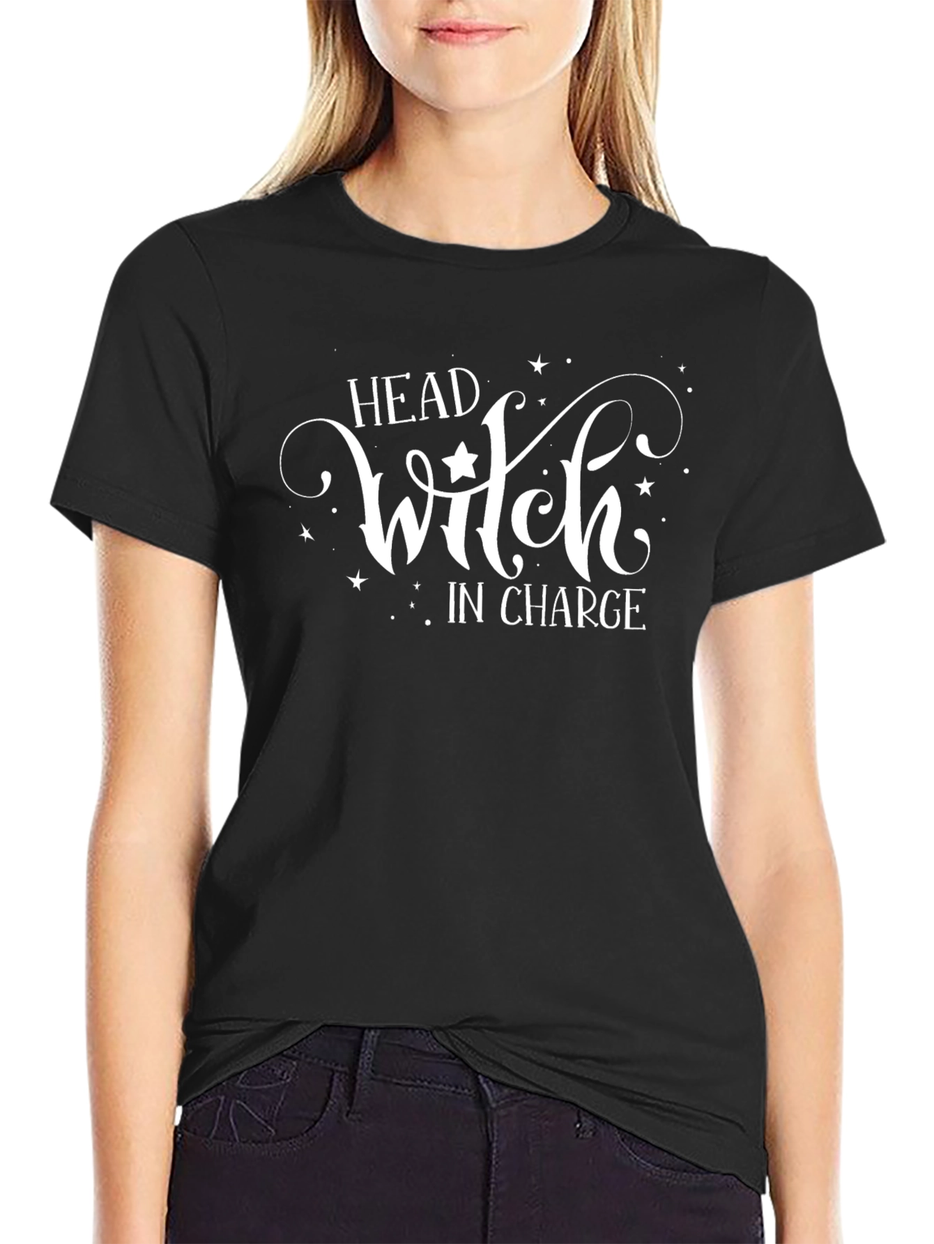 Head Witch in Charge Black T-Shirt