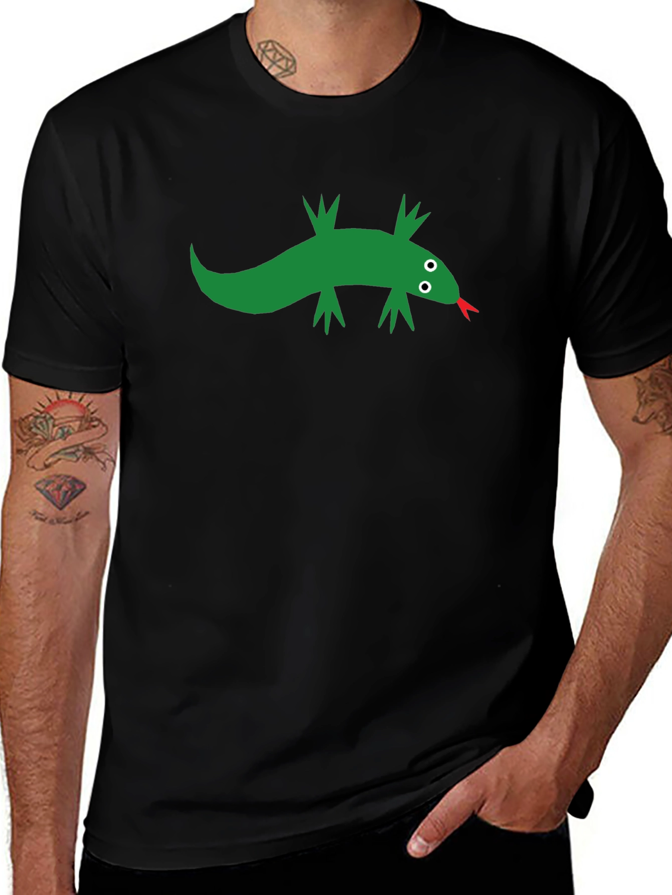Cool Lizard Graphic Black T-Shirt