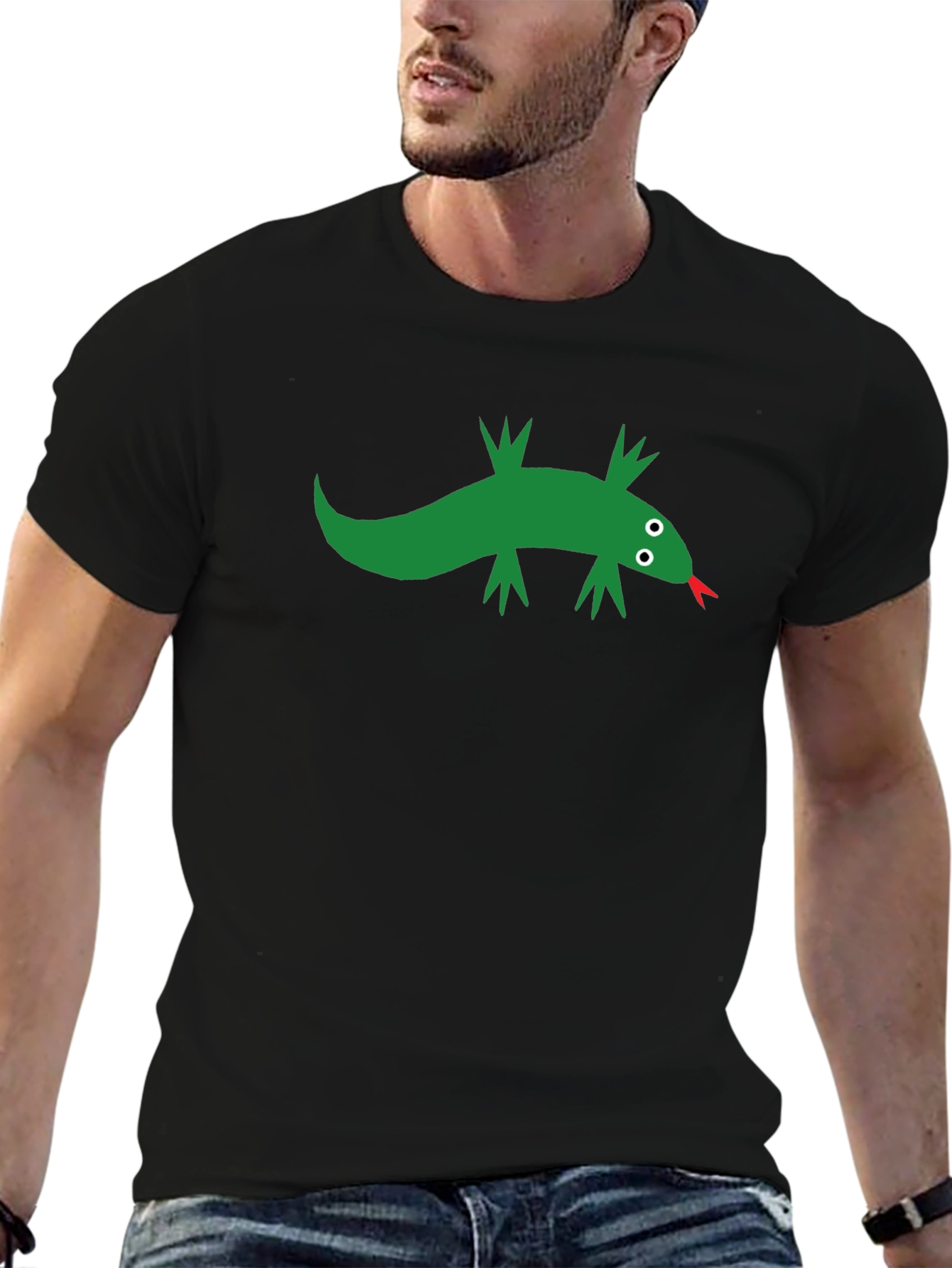 Cool Lizard Graphic Black T-Shirt