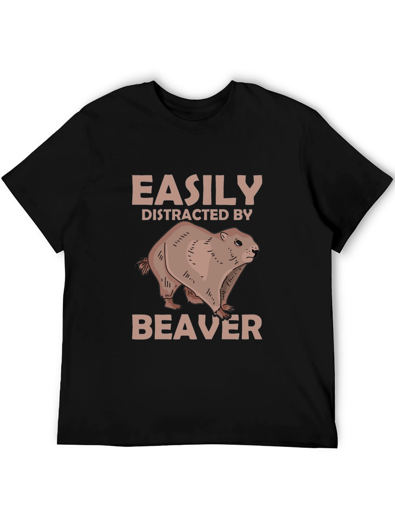 Easily Distracted By Beaver Novelty T-Shirt