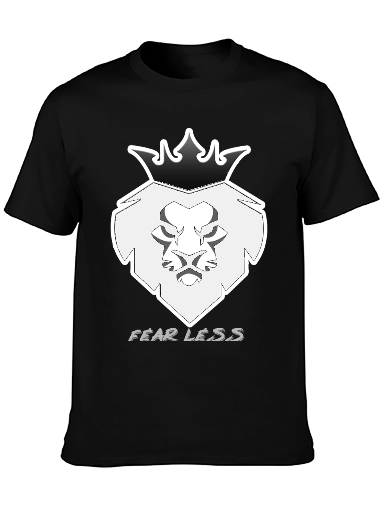 Fearless Lion Crown Graphic T-Shirt - Black