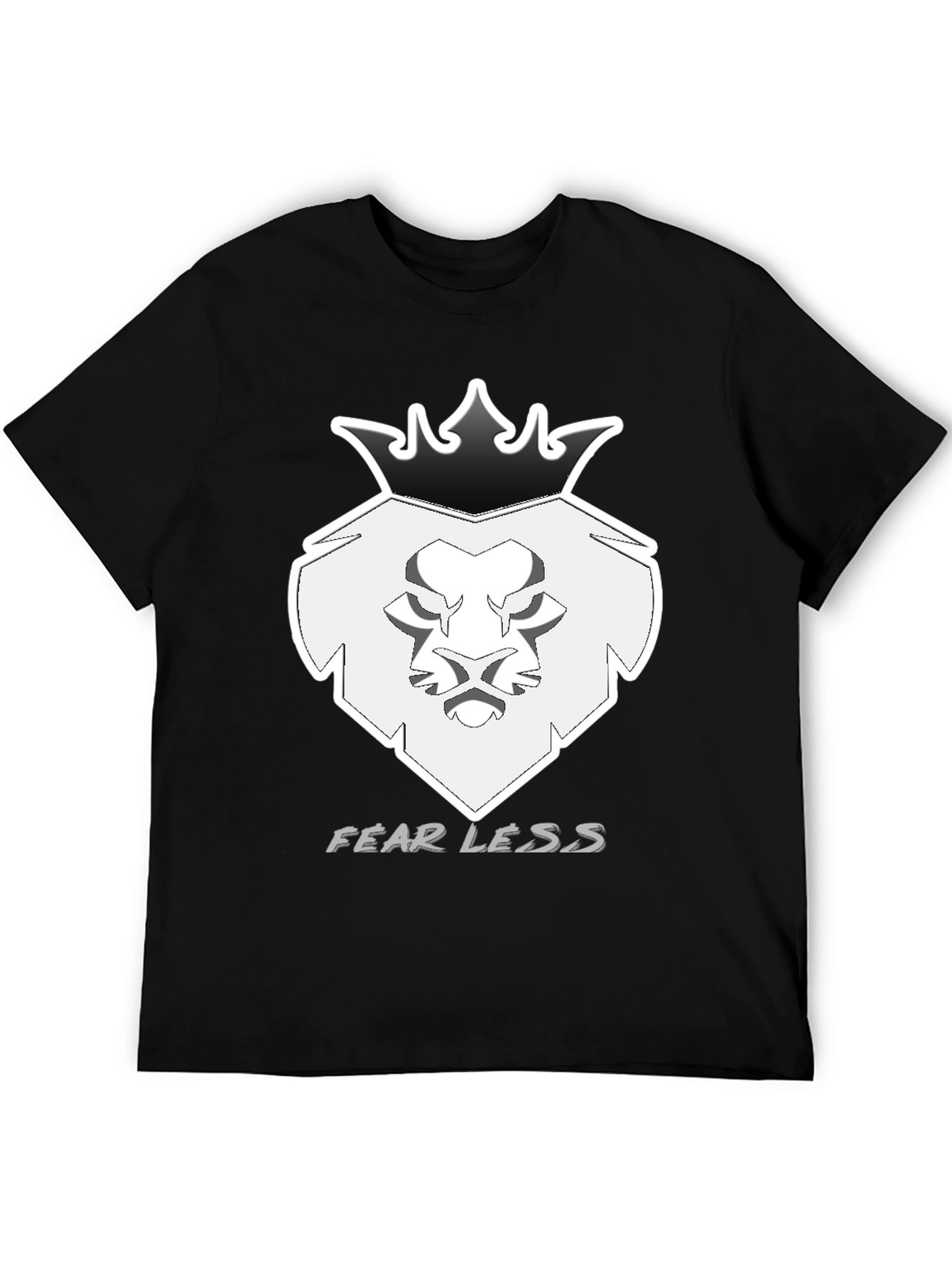 Fearless Lion Crown Graphic T-Shirt - Black