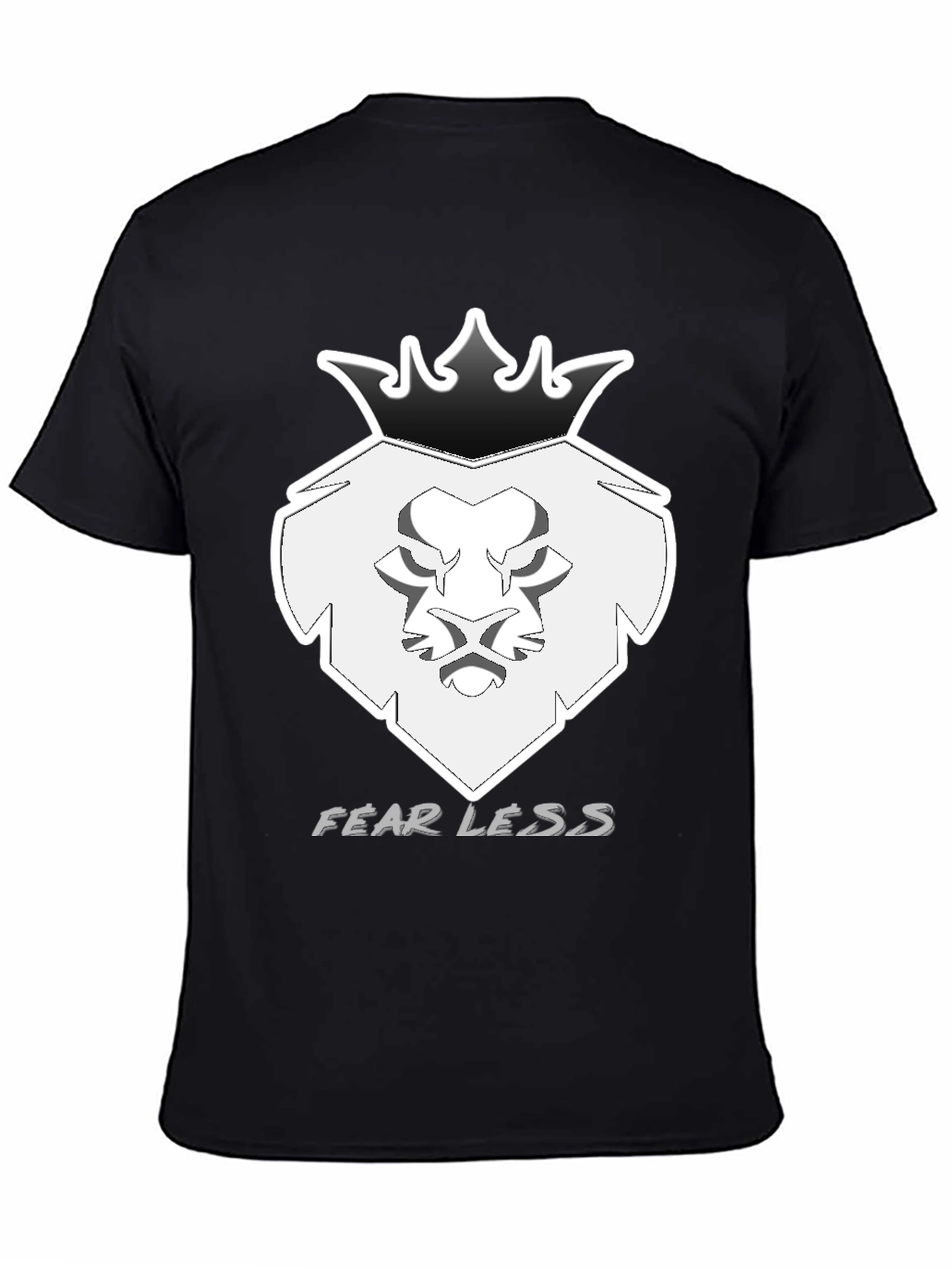 Fearless Lion Crown Graphic T-Shirt - Black