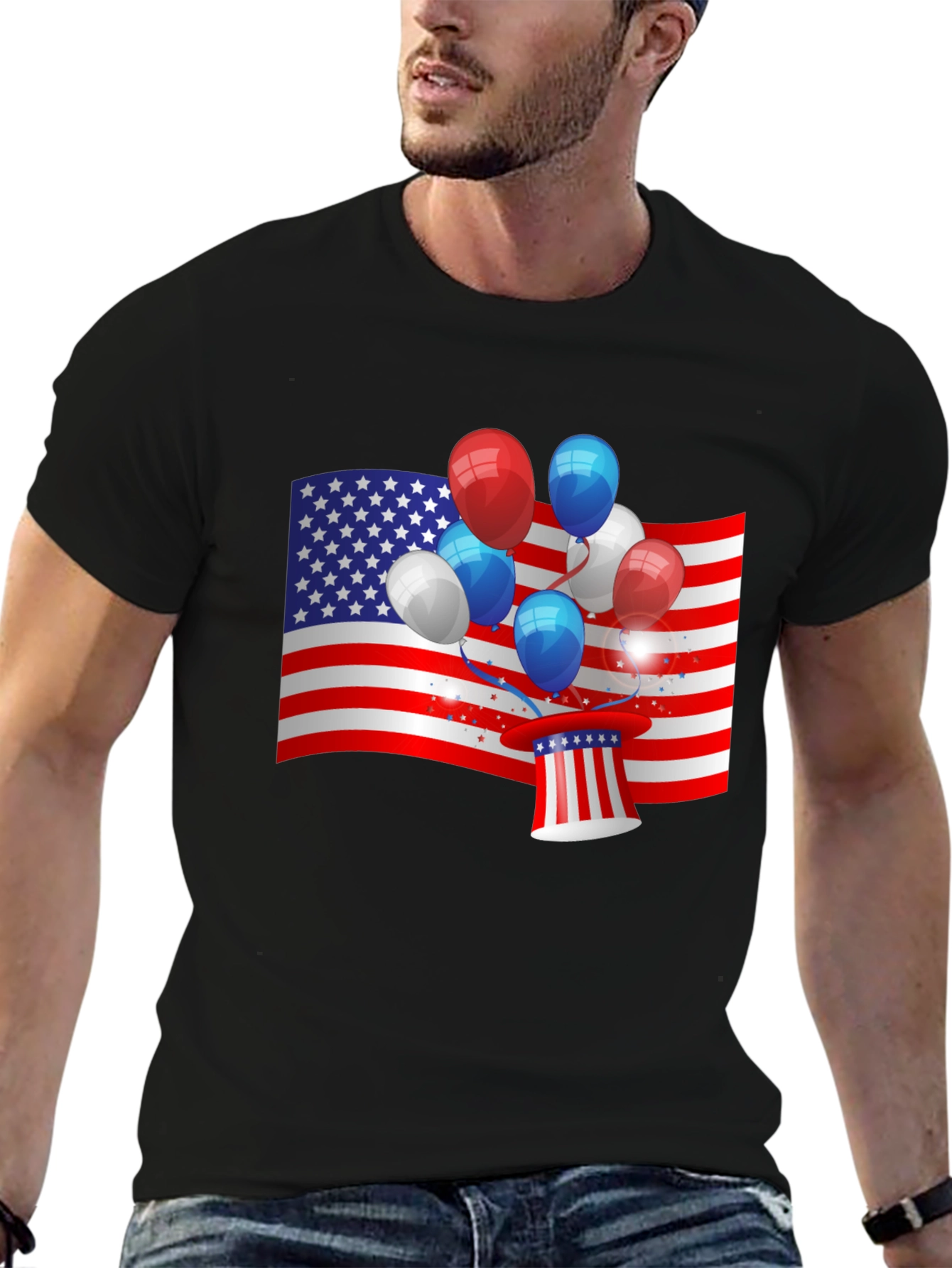 Patriotic Balloon USA Flag T-Shirt