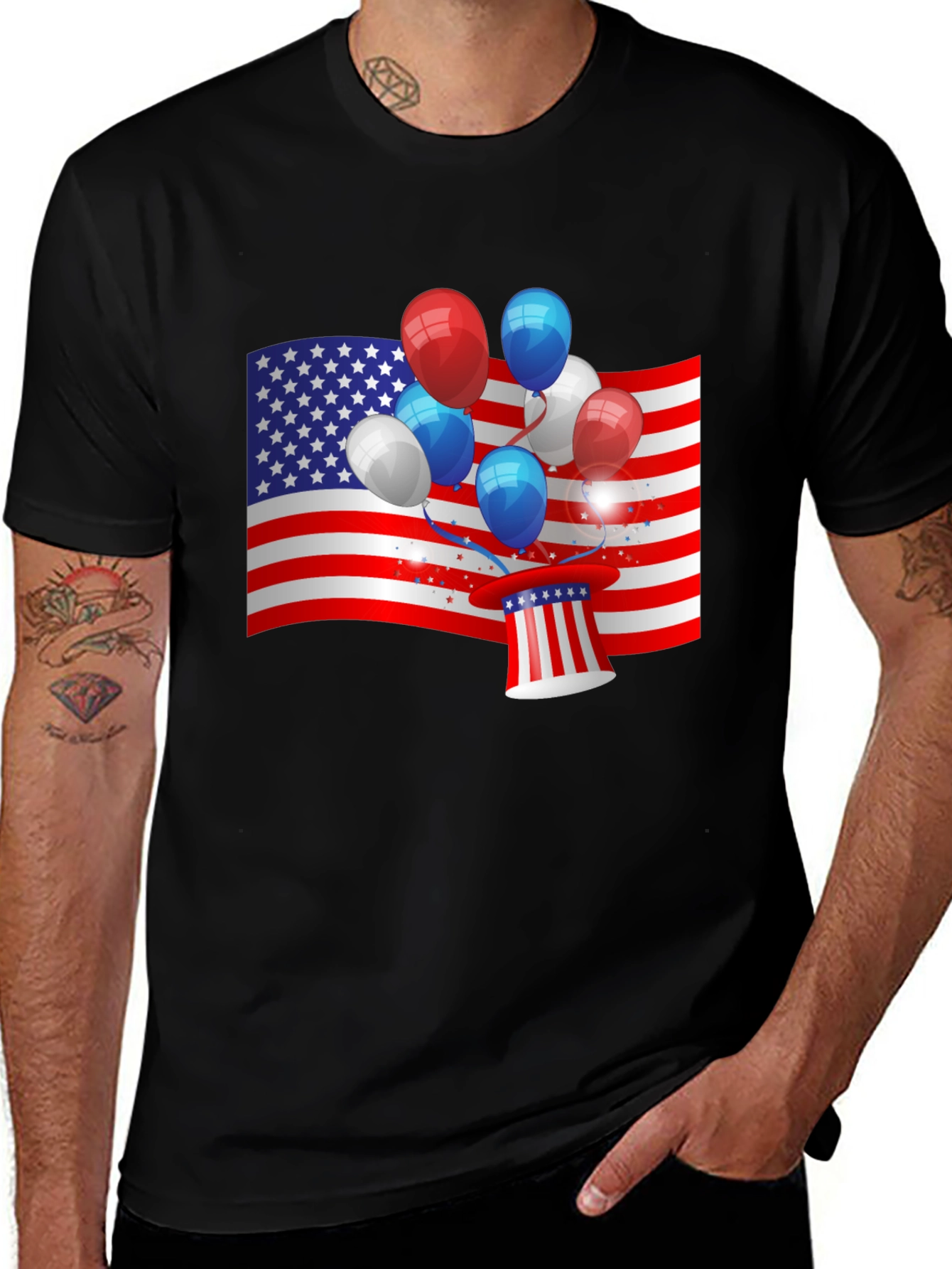 Patriotic Balloon USA Flag T-Shirt