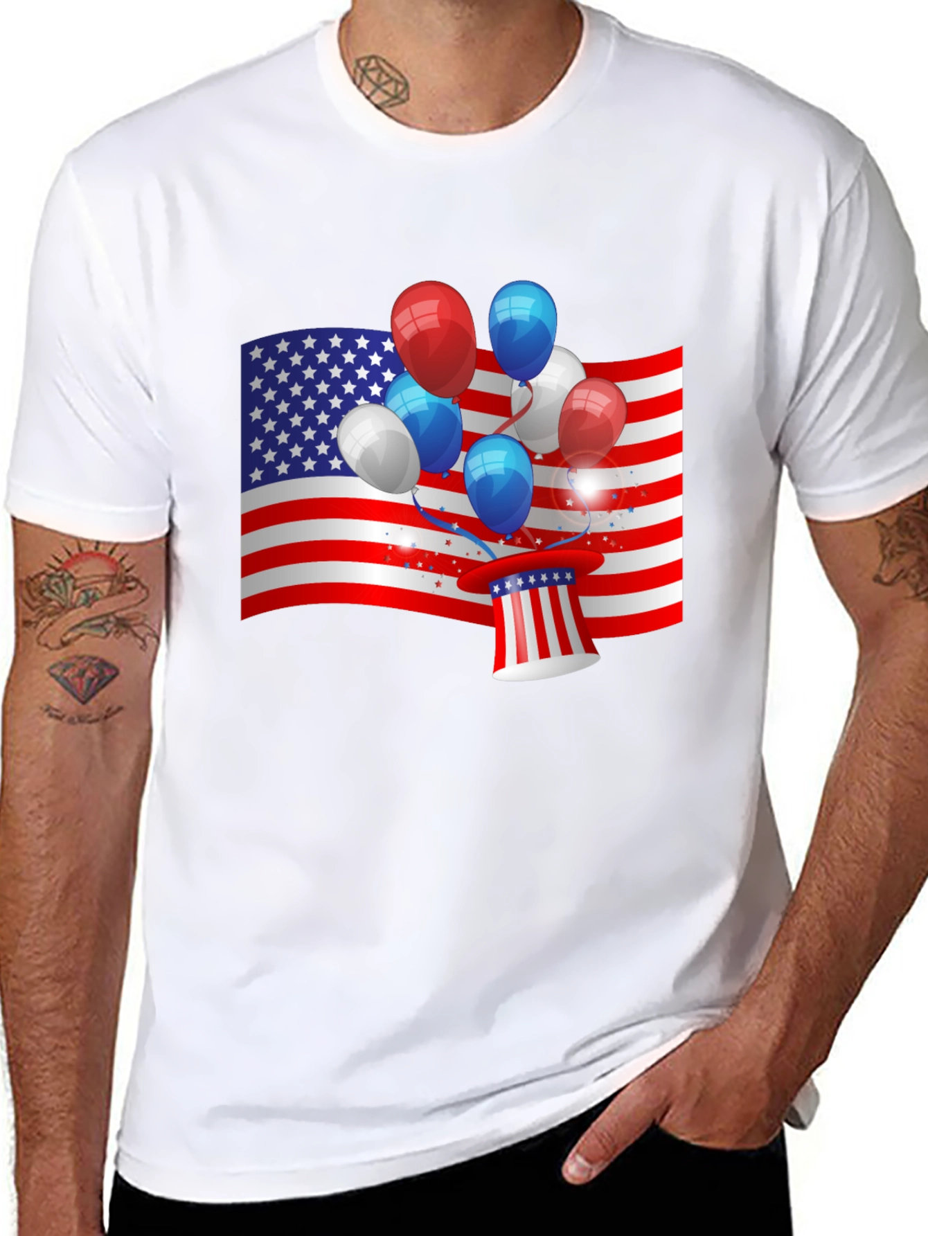Patriotic Balloon USA Flag T-Shirt