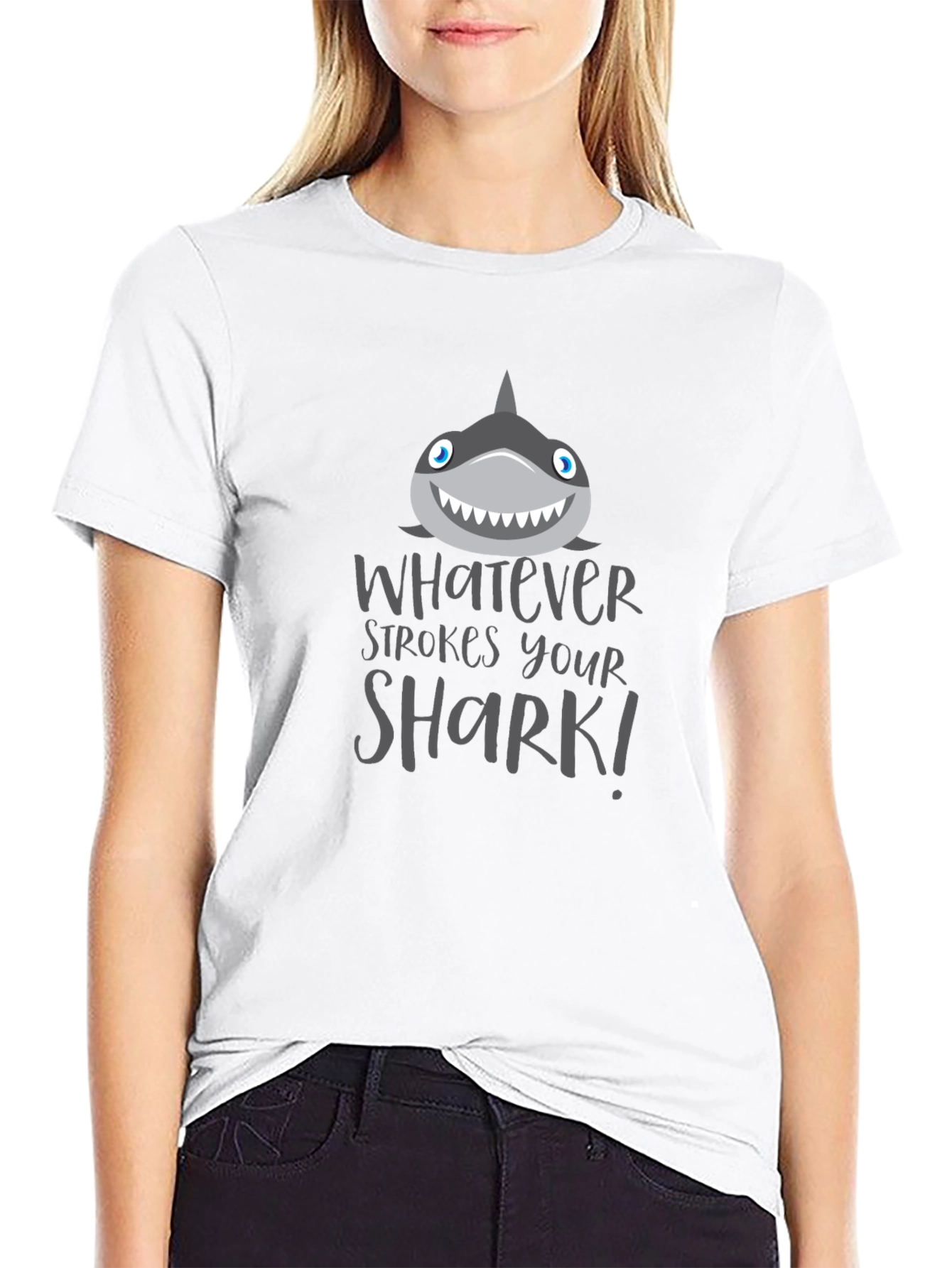 Funny Shark Graphic Tee - Whatever Strokes Your Shark