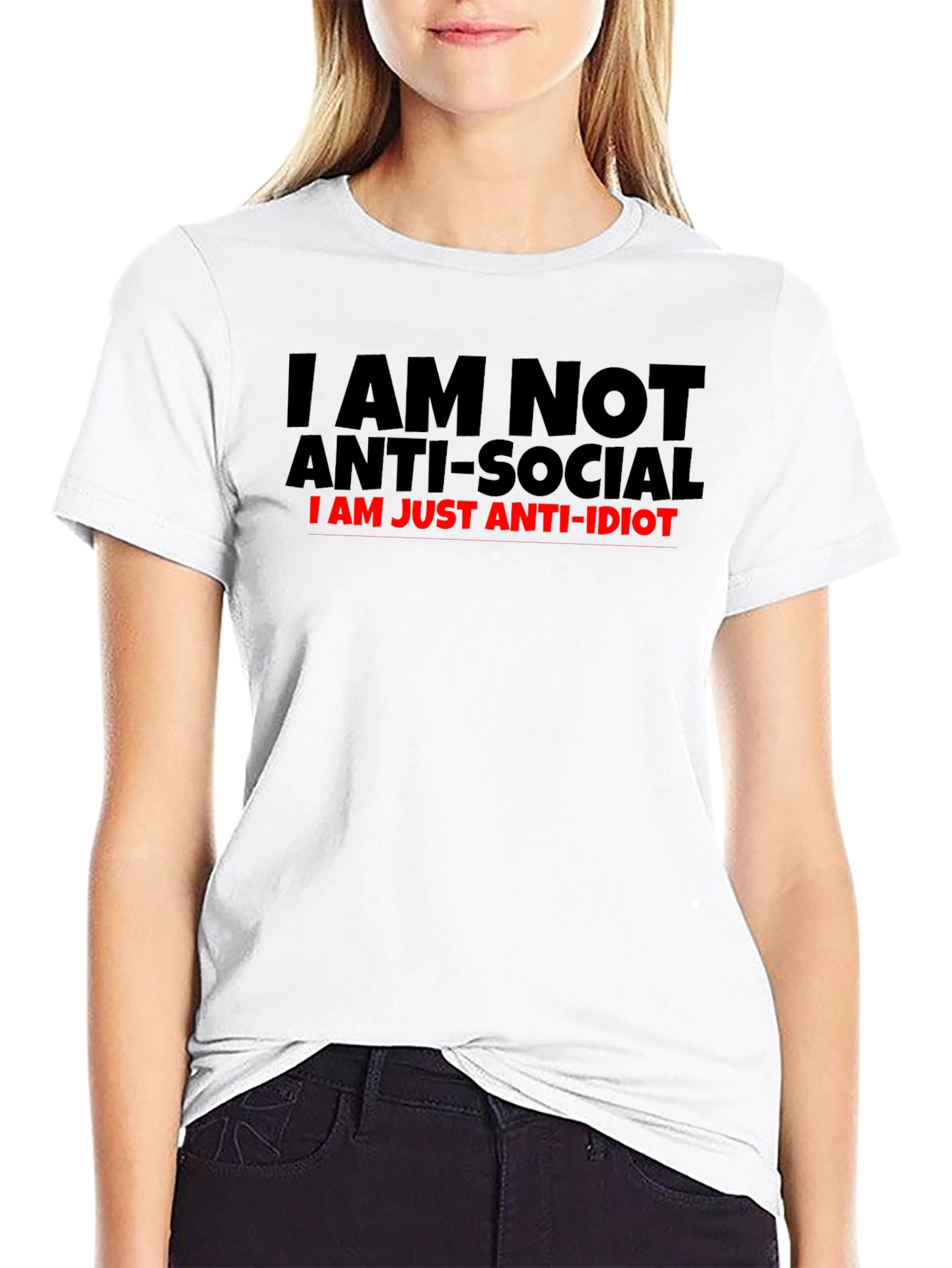 Anti-Social Anti-Idiot Graphic T-Shirt