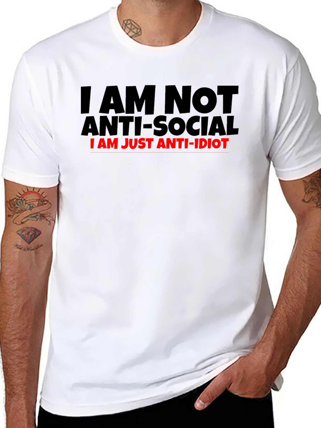 Anti-Social Anti-Idiot Graphic T-Shirt