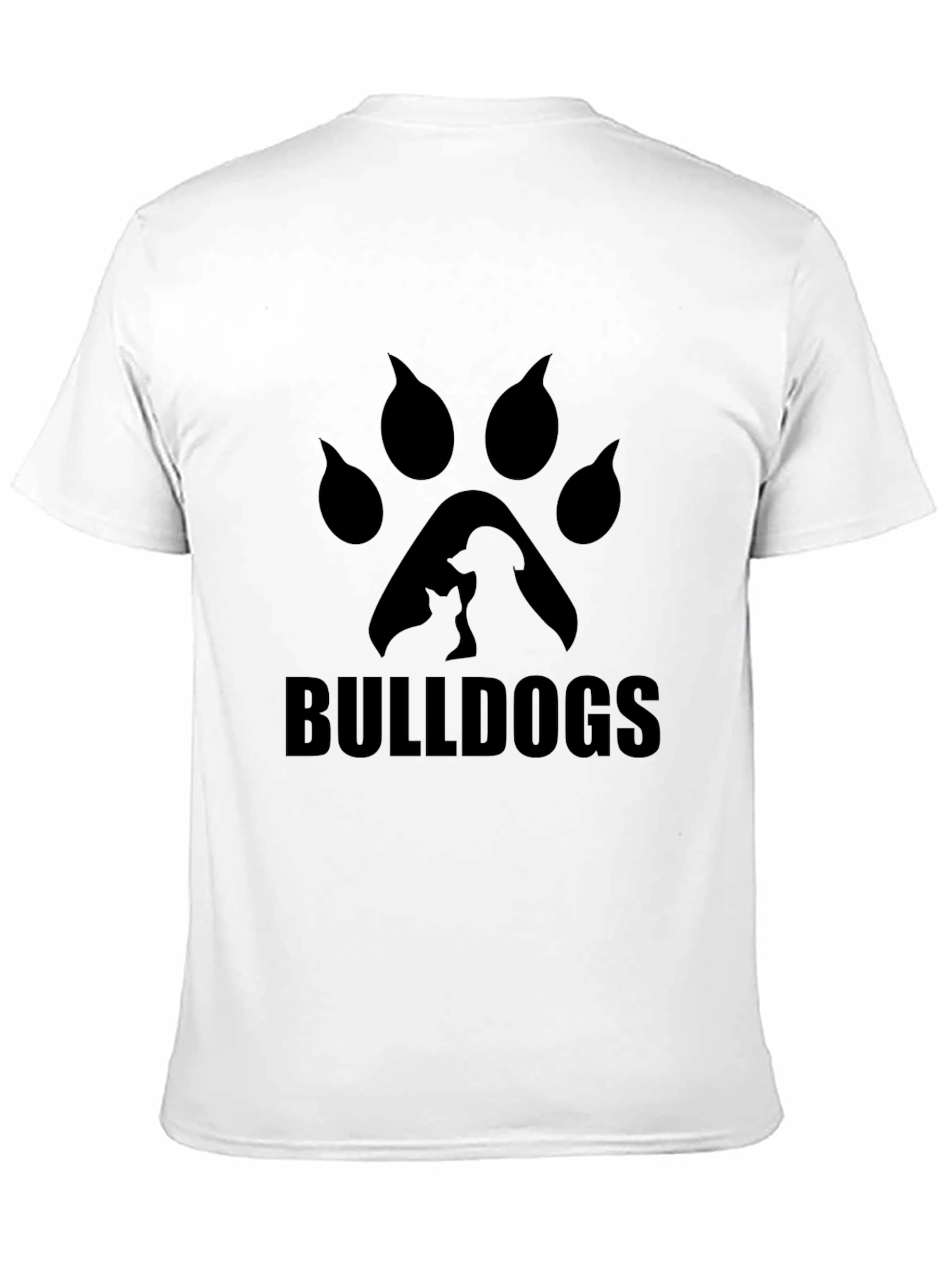 Bulldogs Paw Print Graphic T-Shirt - Black