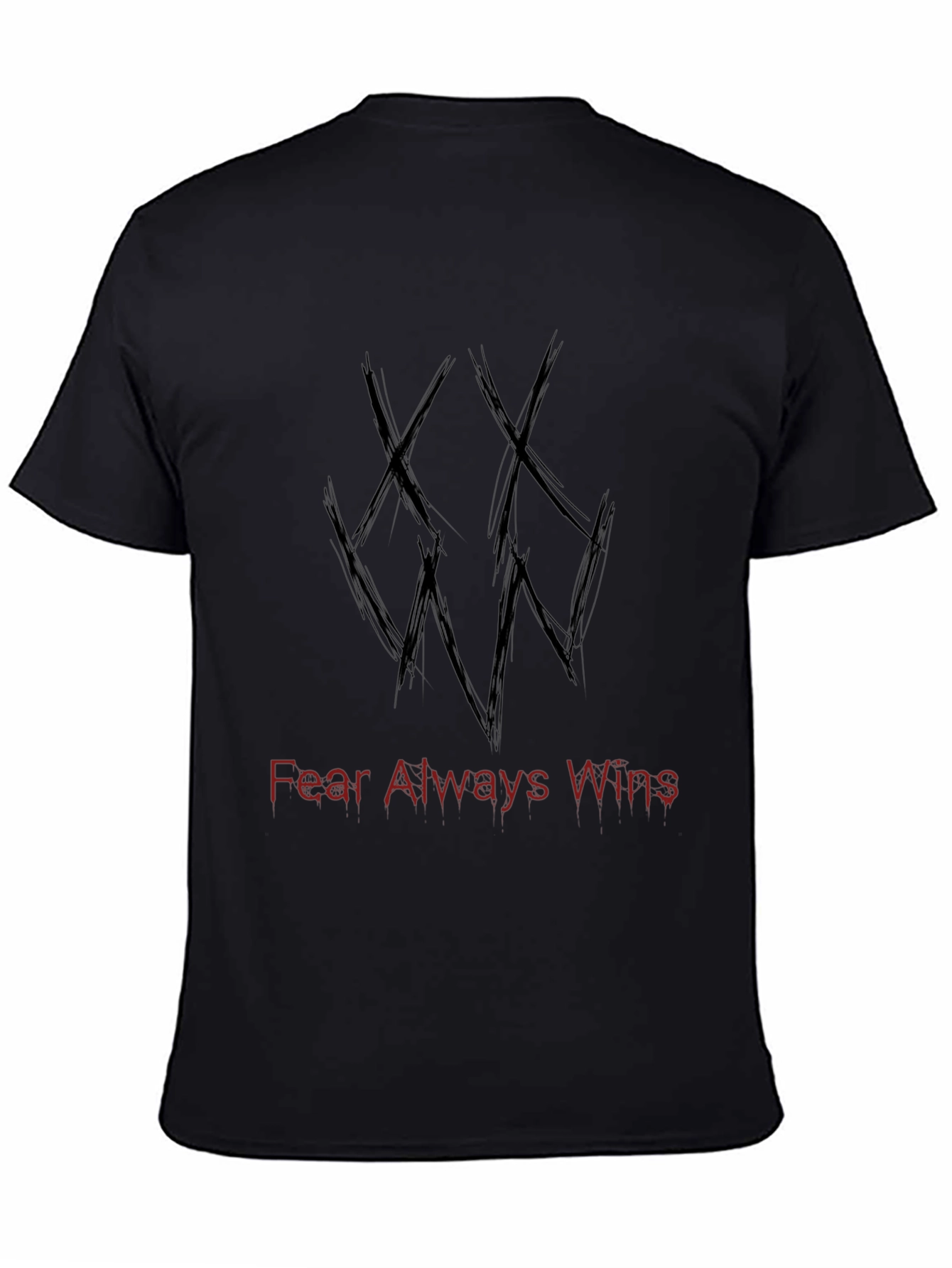 Edgy Black T-Shirt - Fear Always Wins Graphic Tee