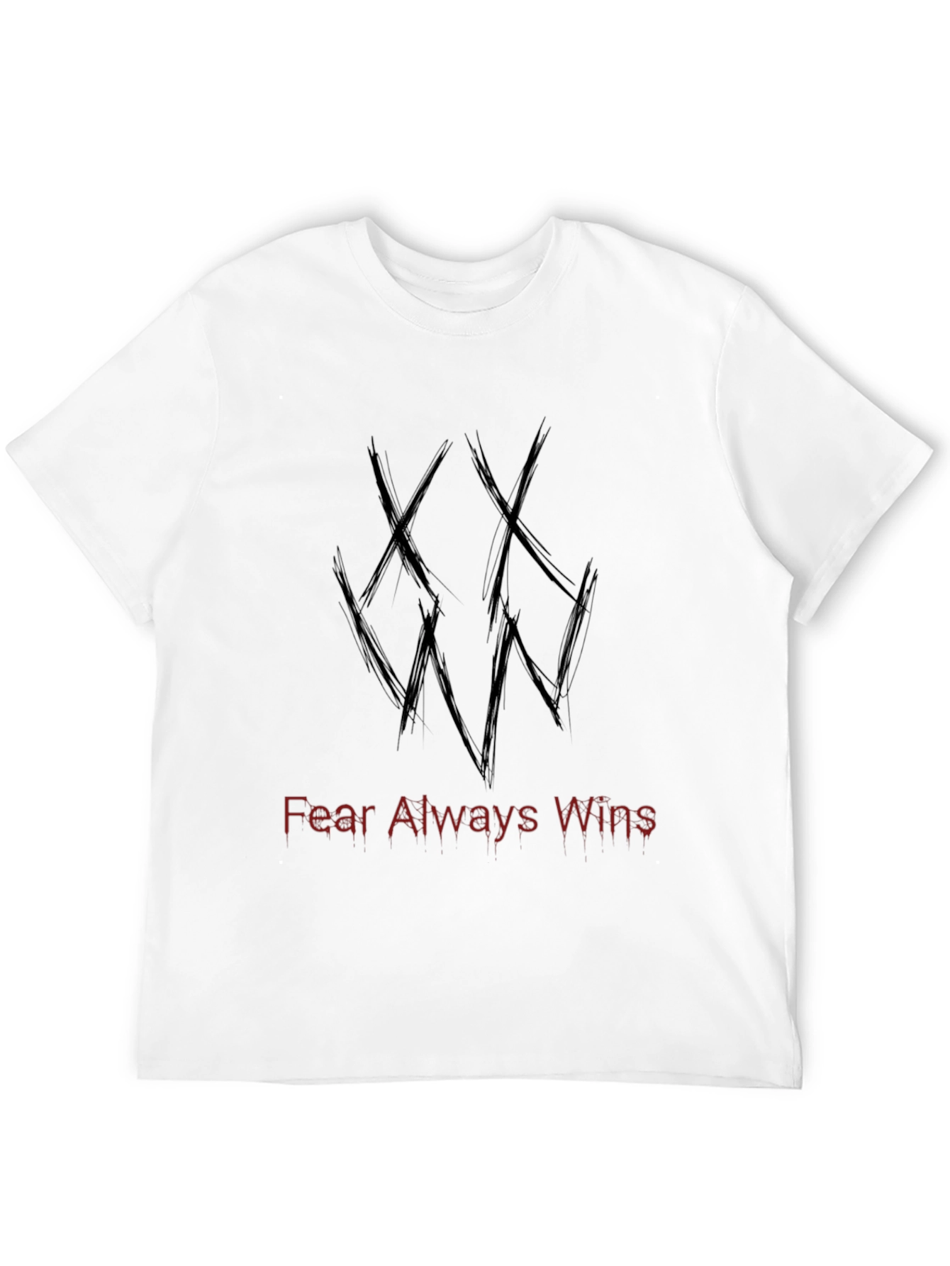 Edgy Black T-Shirt - Fear Always Wins Graphic Tee
