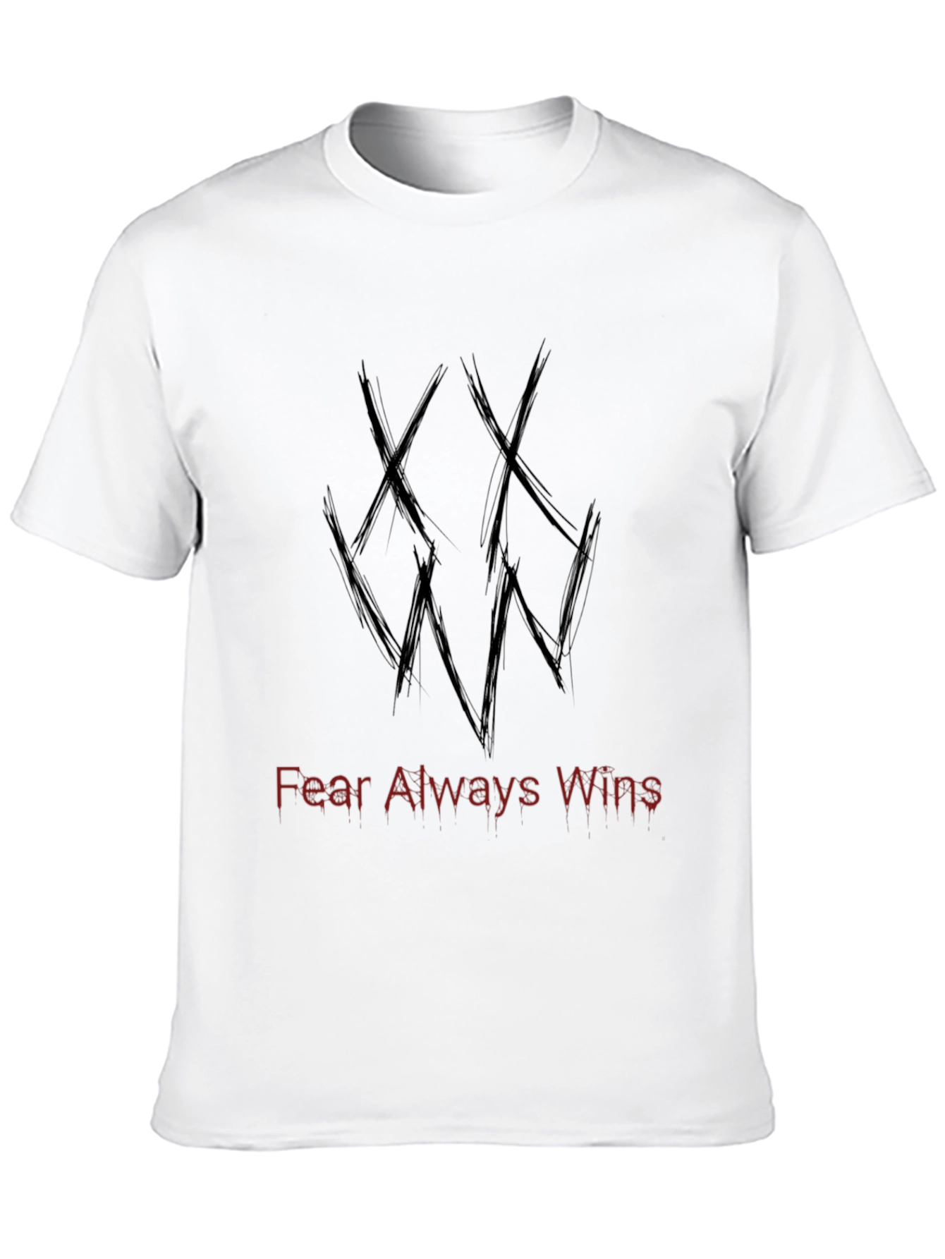 Edgy Black T-Shirt - Fear Always Wins Graphic Tee