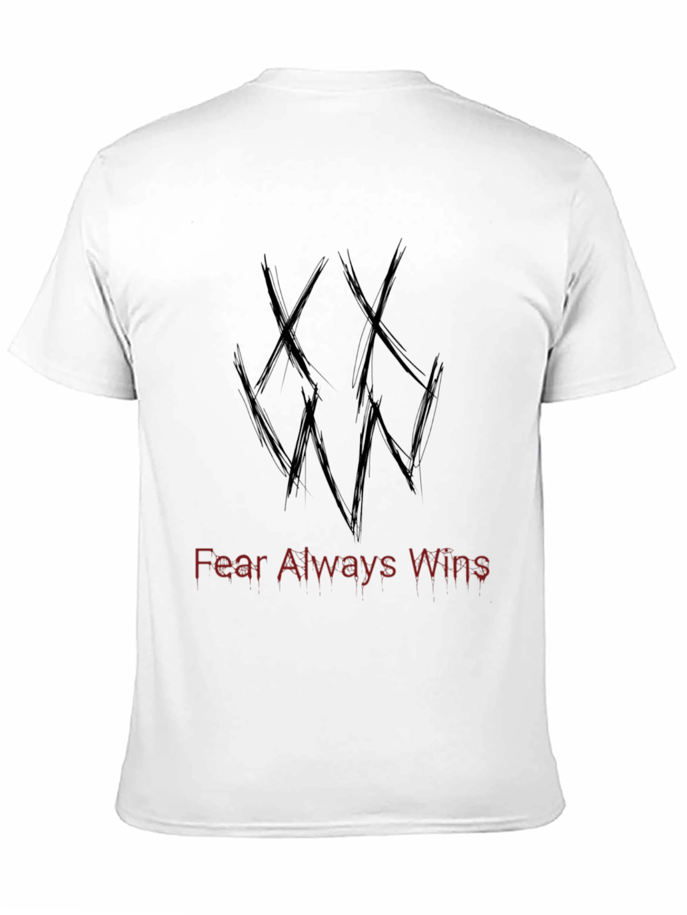 Edgy Black T-Shirt - Fear Always Wins Graphic Tee