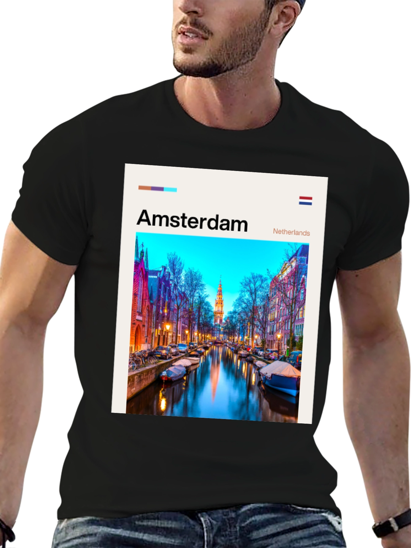 Amsterdam T-Shirt: Cityscape Graphic Tee